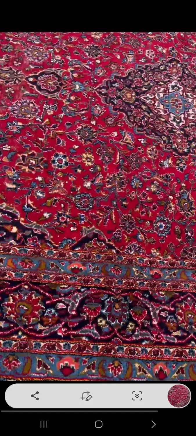 فرش۱۲ متری۱۲۰سال‌قدمت‌ بافت کاشان|فرش|اقبالیه, |دیوار