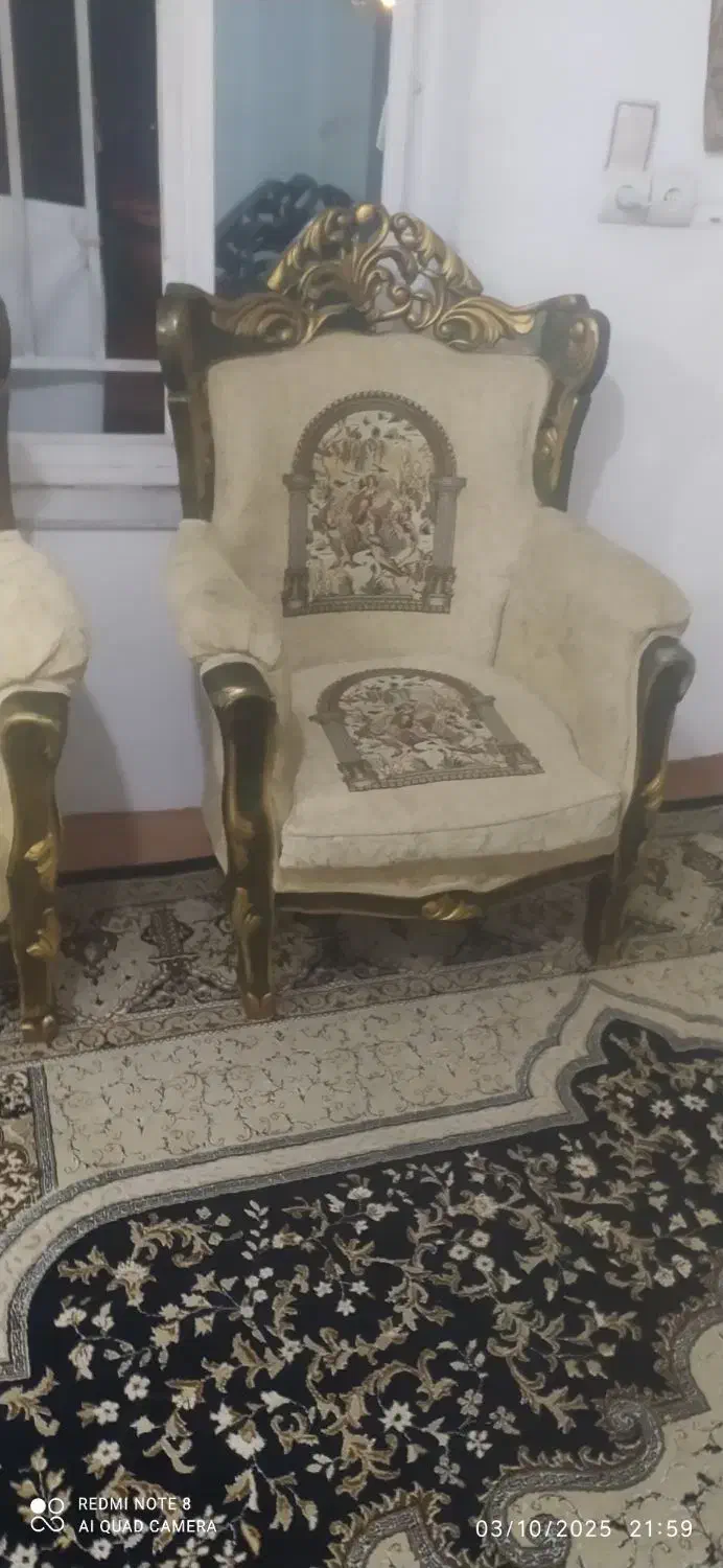 مبل سلطنتی هفت نفره|مبلمان خانگی و میز عسلی|جوانرود, |دیوار