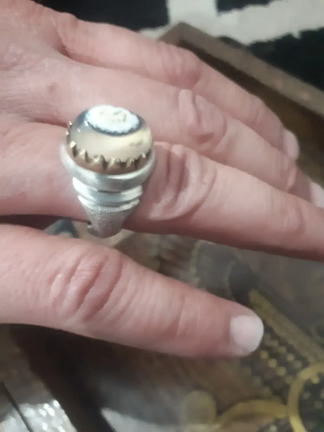 انگشتر دستساز عقیق دو پوست باباقوری|جواهرات|شیراز, سینما سعدی|دیوار