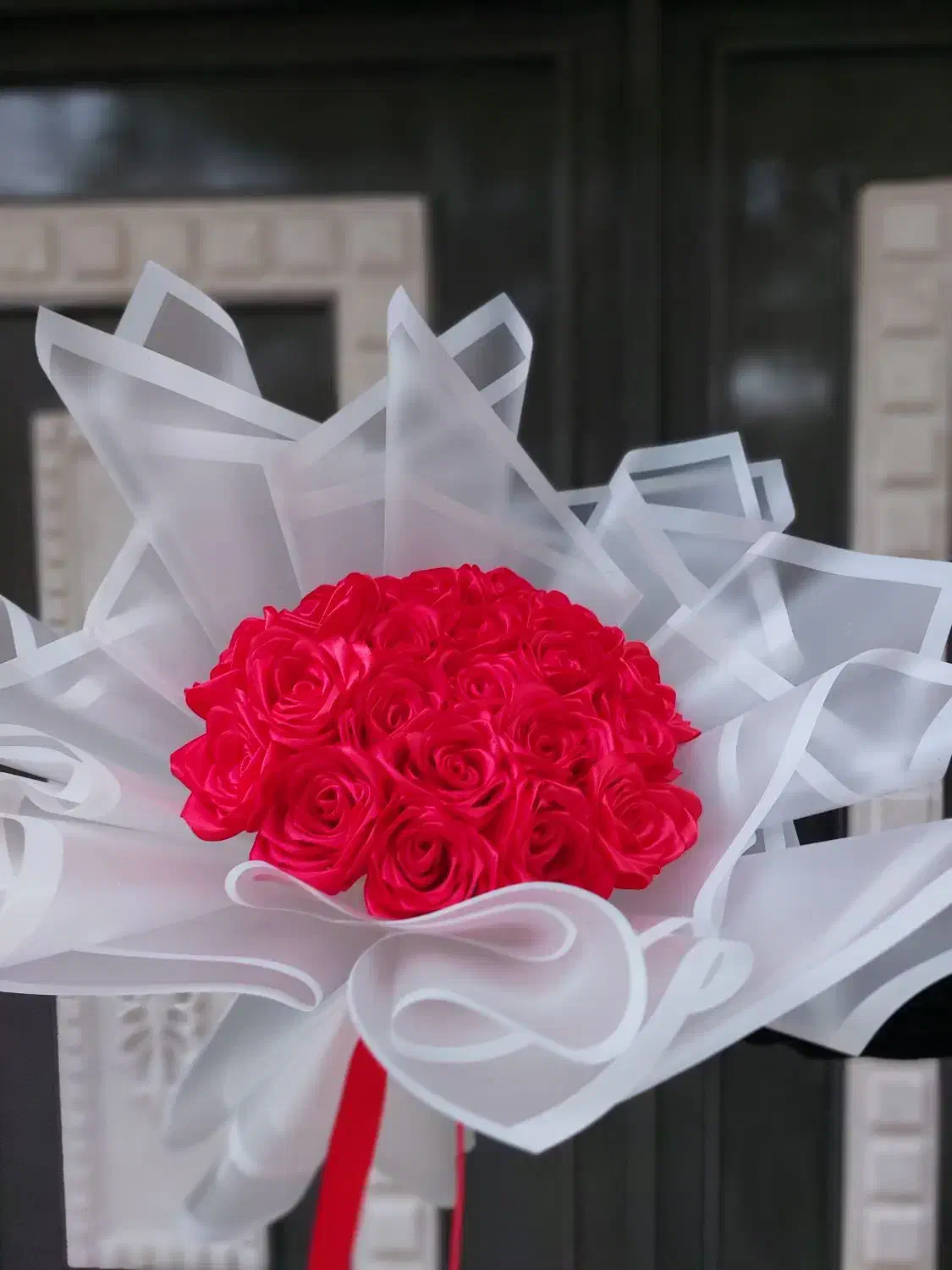 20شاخه قرمز جذاب کاغذ دوبل|گل مصنوعی|قوچان, |دیوار