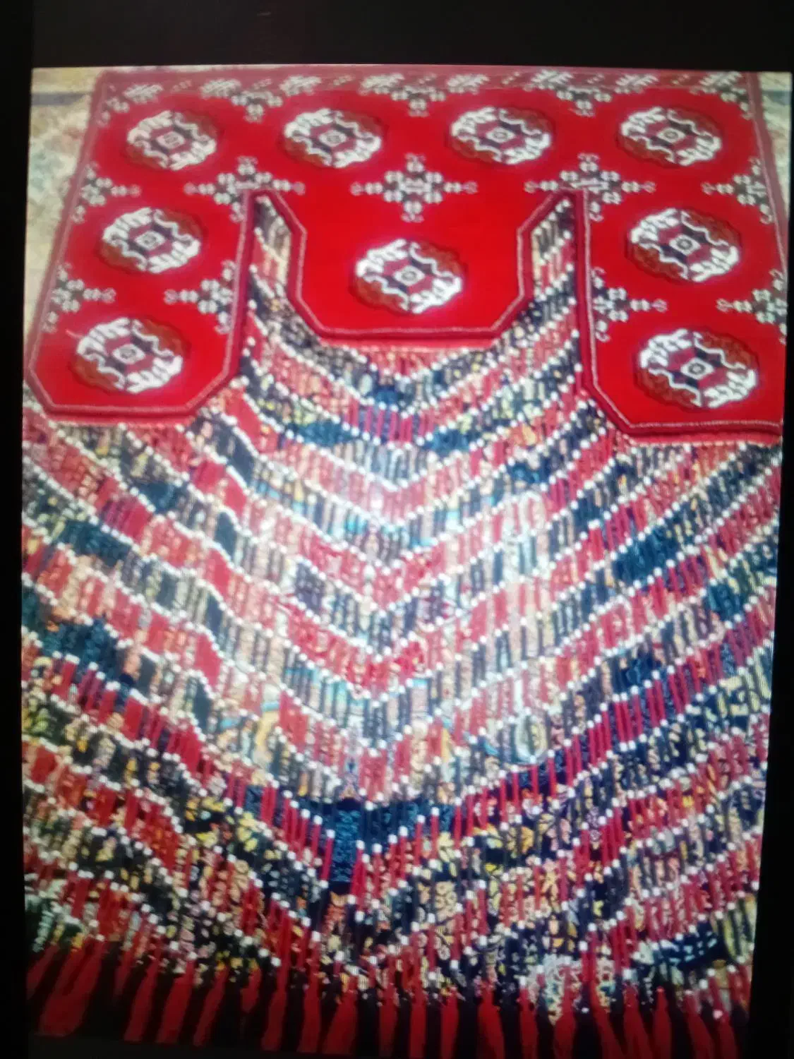 پرده ترکمنی دست بافت|پرده، رانر، رومیزی|گرگان, |دیوار