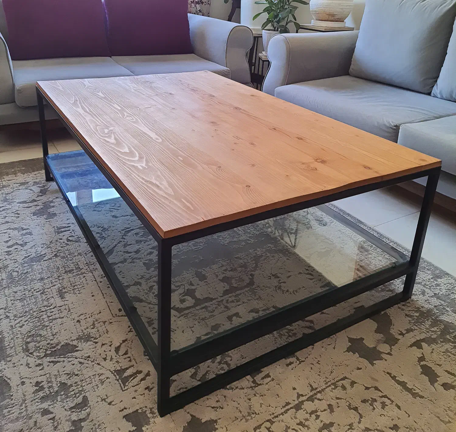 میز جلو مبلی چوب و فلز|مبلمان خانگی و میز عسلی|پردیس, فاز ۱۱|دیوار