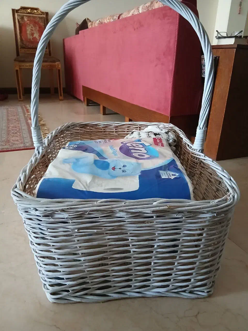 سبد سفید چوبی یلدا|صنایع دستی و سایر لوازم تزئینی|تهران, علم و صنعت|دیوار