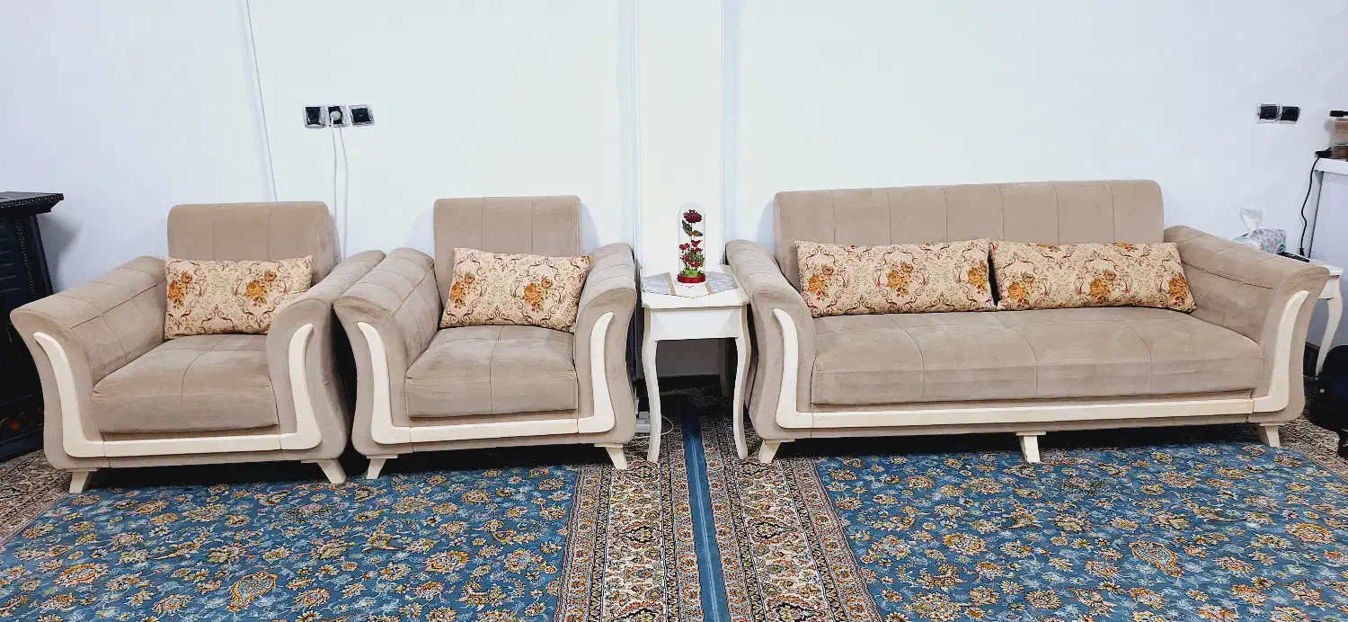 فروش مبل هفت نفره با سه عدد جلو مبلی|مبلمان خانگی و میز عسلی|درگز, |دیوار