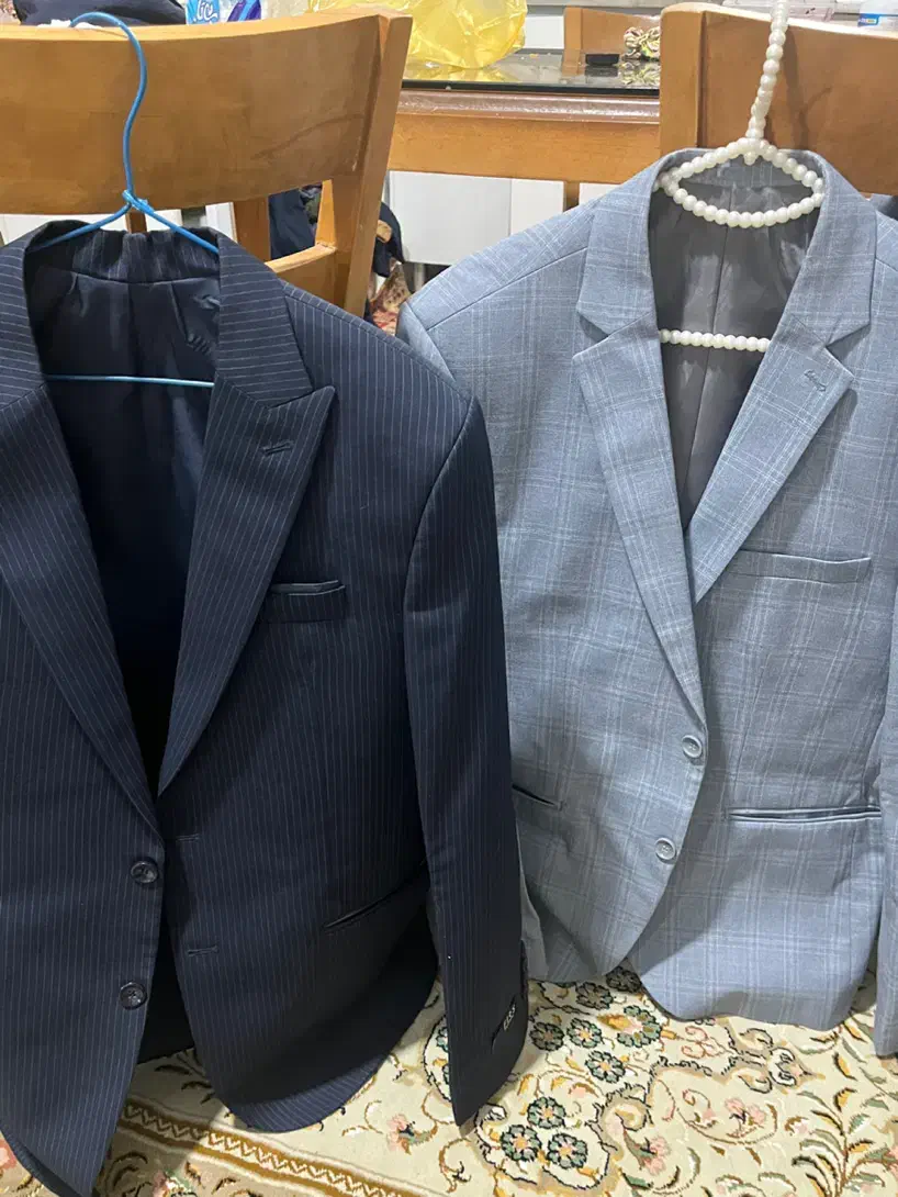 دو دست کت و شلوار سرمه ای و خاکستری|لباس|ری, فیروزآبادی|دیوار