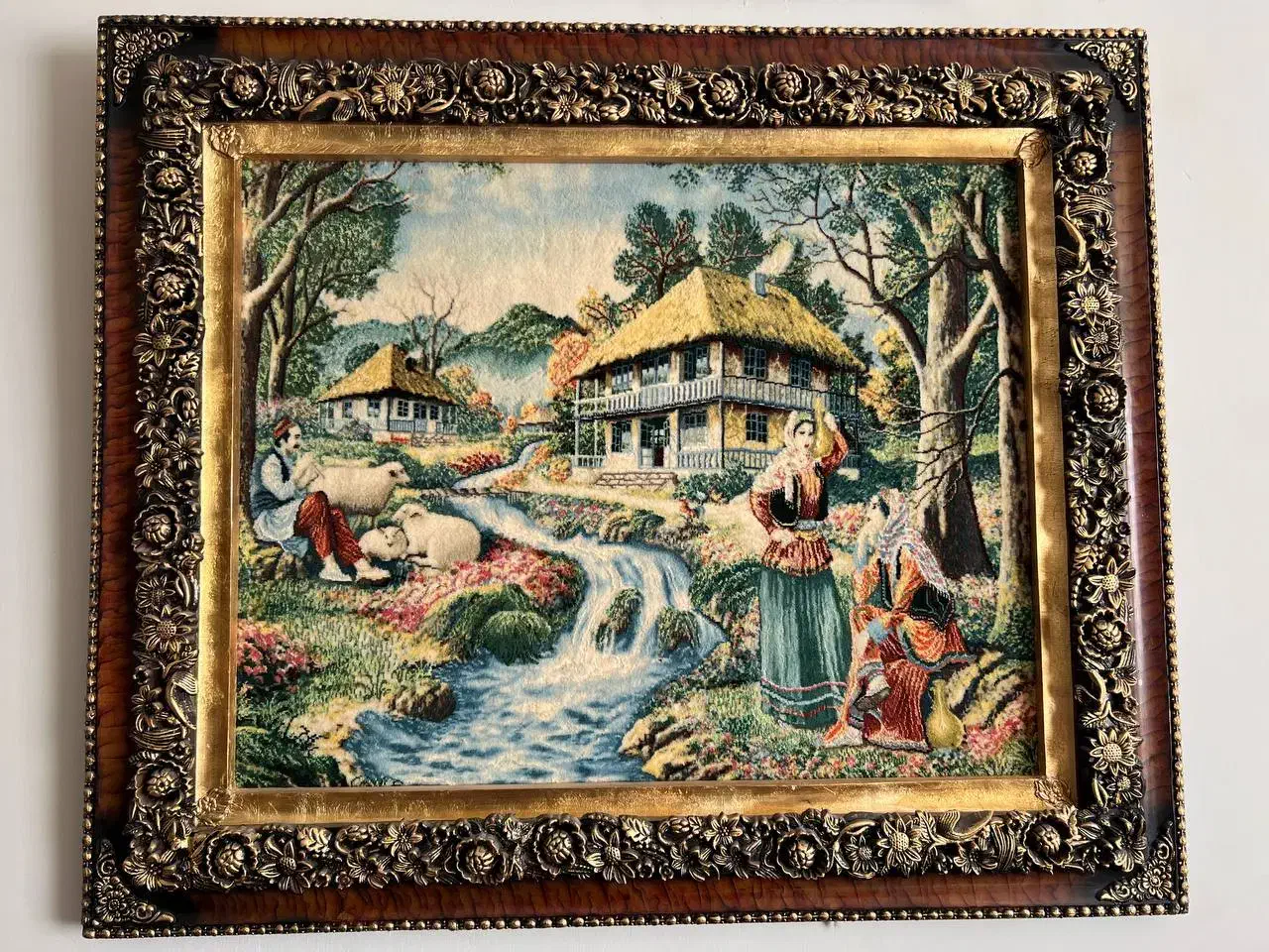 تابلو فرش دستبافت مرینوس ابریشم|تابلو فرش|پرند, فاز ۱|دیوار