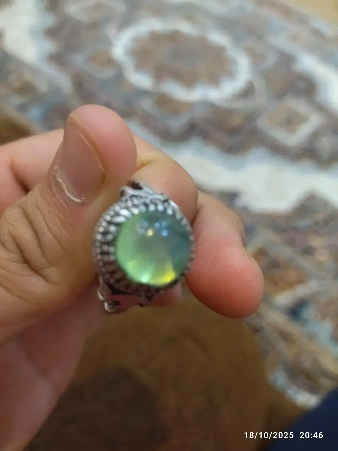 انگشتر نقره یاقوت سبز|جواهرات|رامهرمز, |دیوار