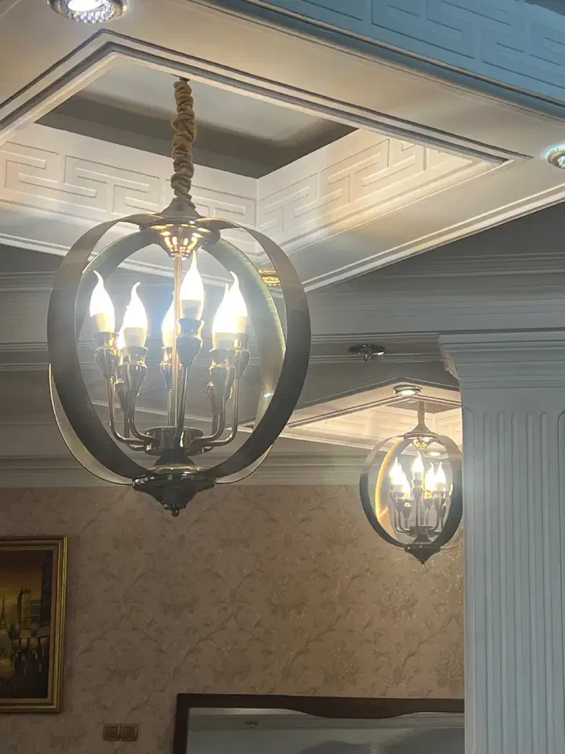 لوستر ۸شاخه ی استیل|لوستر و چراغ آویز|قزوین, |دیوار