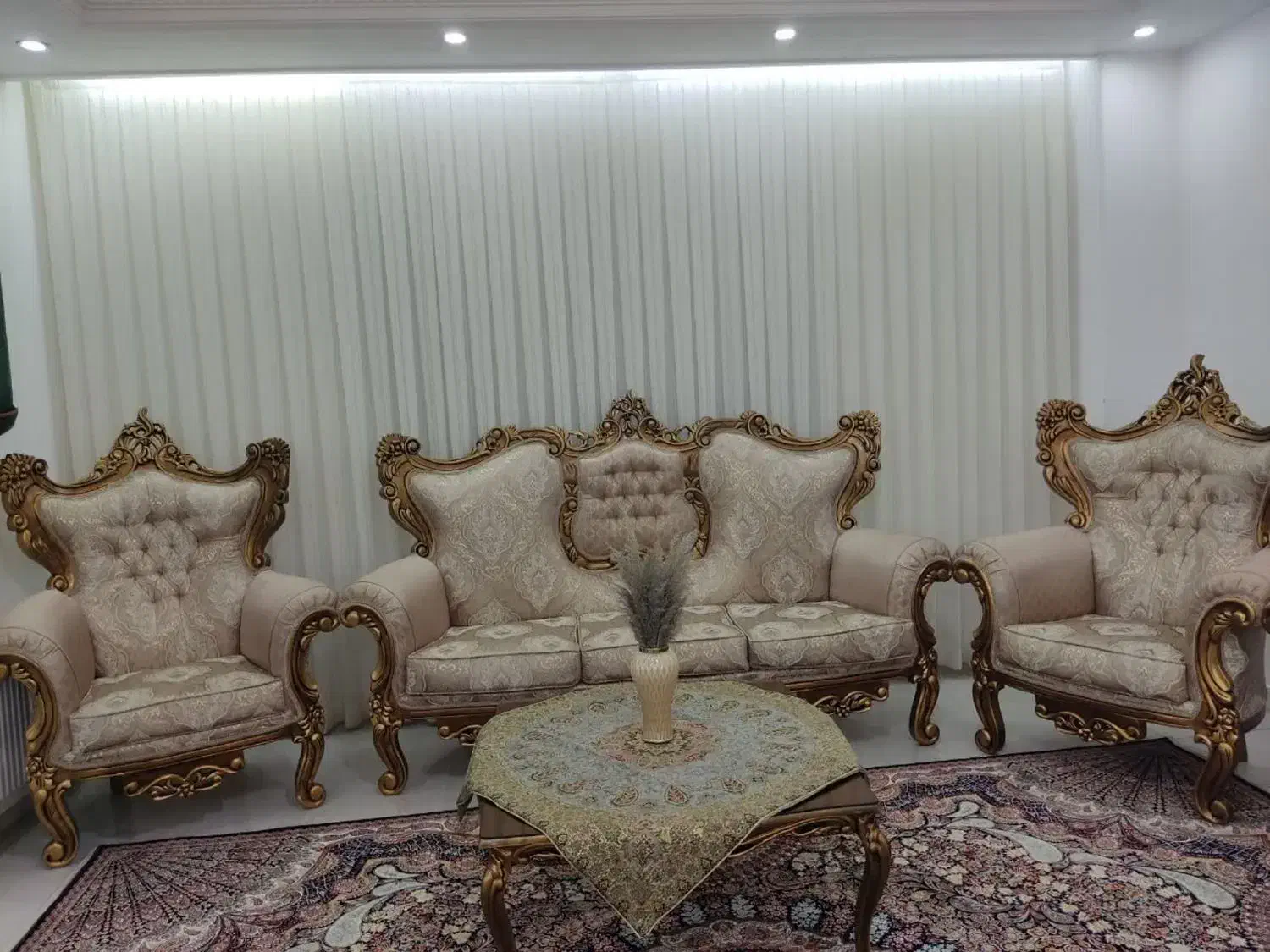 مبل سلطنتی 9نفره چوب راش|مبلمان خانگی و میز عسلی|فردوسیه, |دیوار