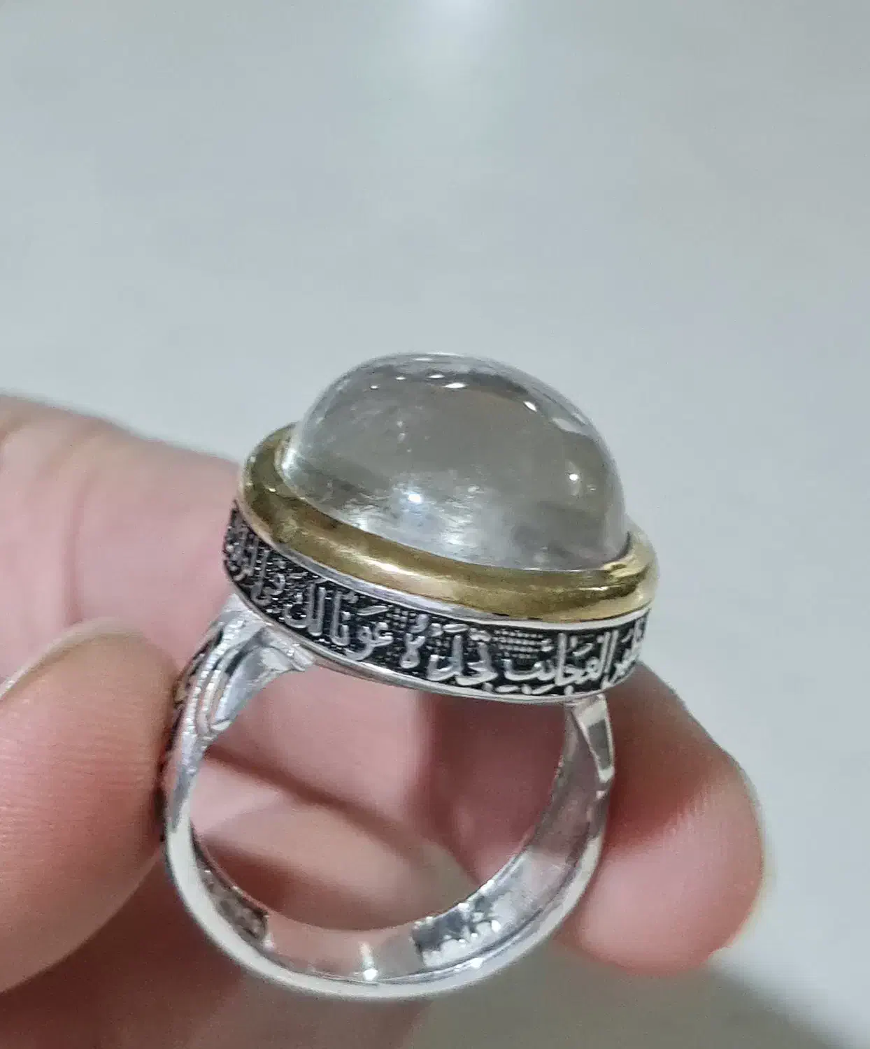 انگشتر نقره ۹۲۵ با سنگ ناب دُر نجف|جواهرات|بندر دیر, |دیوار