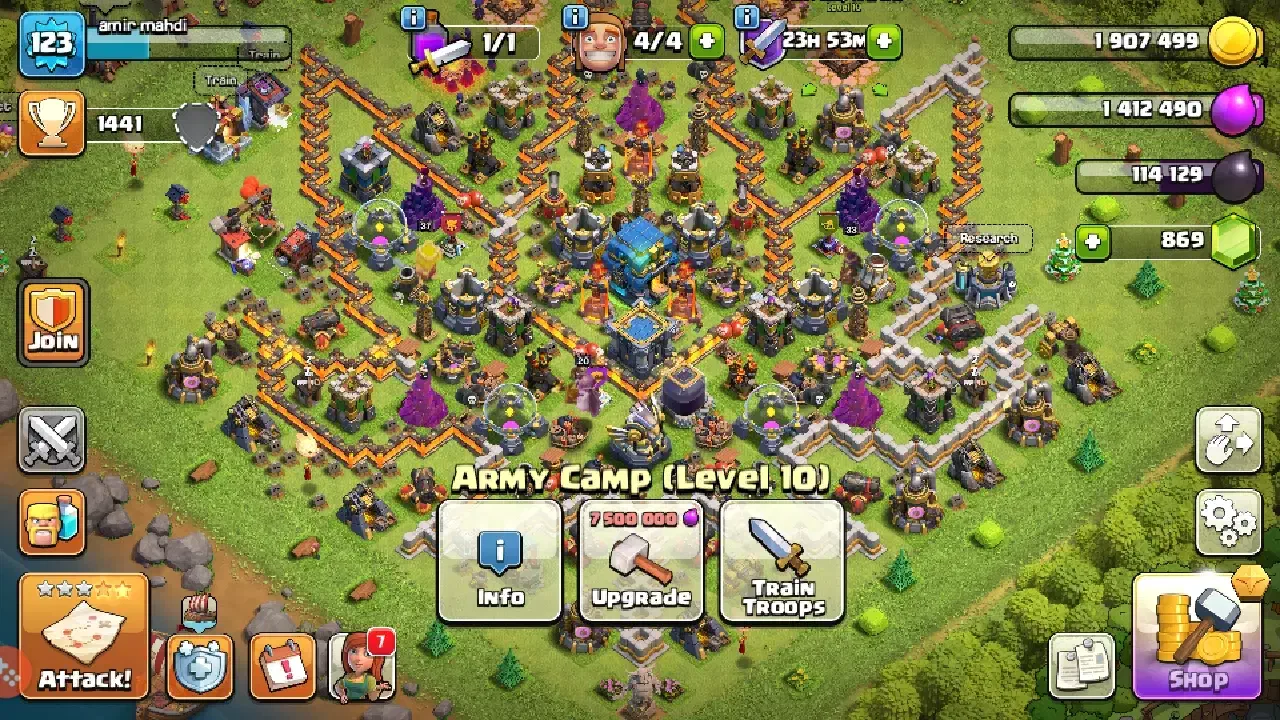 اکانت کلش آف کلنز تاون هال ۱۲|کنسول، بازی ویدئویی و آنلاین|رباطکریم, شترخوار|دیوار