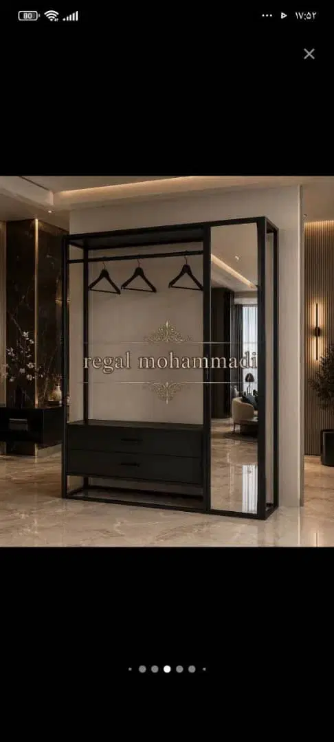 آینه دار رخت اویز رگال قوطی پروفیل بست چوب روس|بندرخت و رختآویز|اهواز, کیانپارس |دیوار