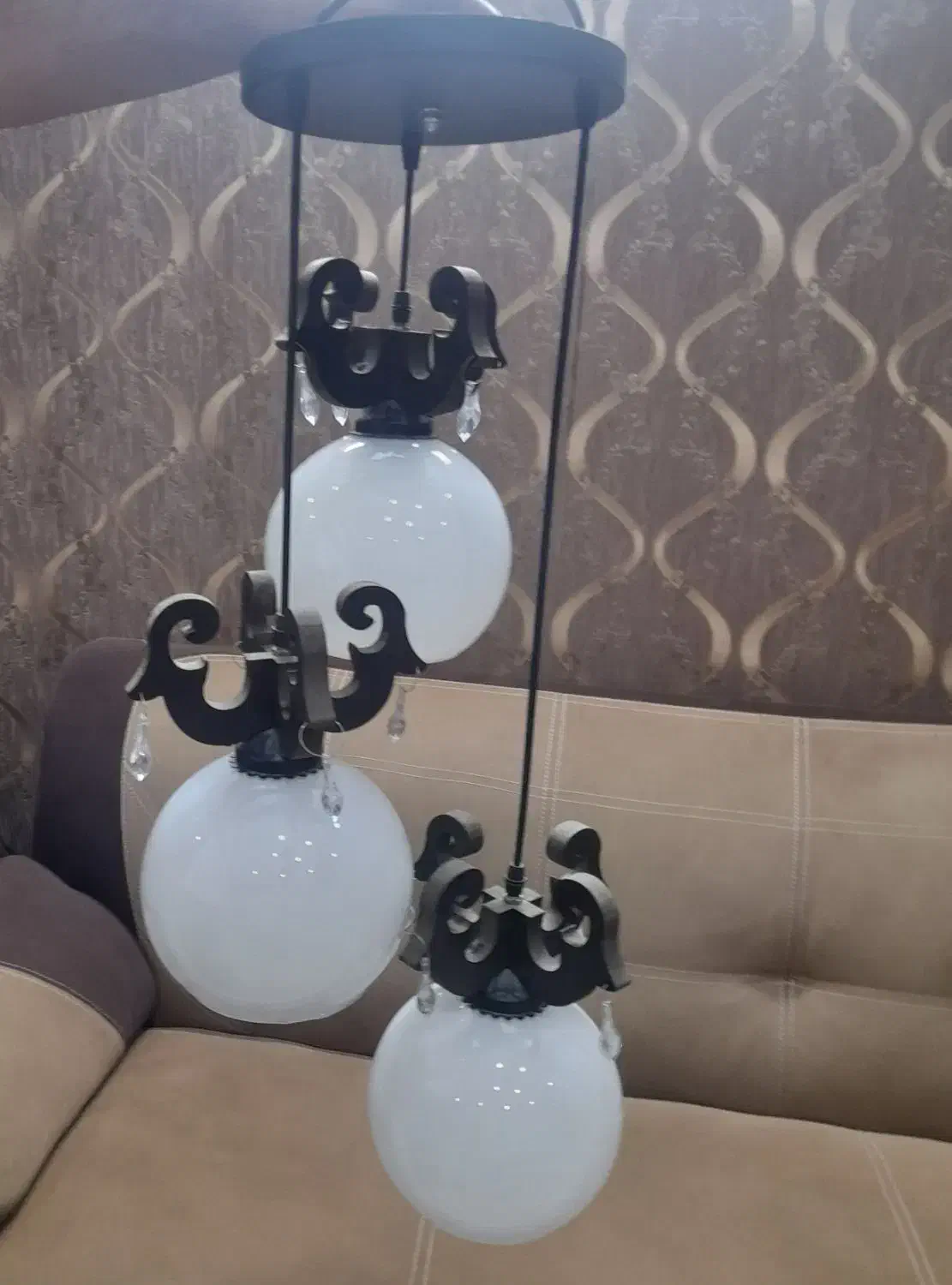 لوستر چوبی|لوستر و چراغ آویز|کرج, باغستان|دیوار