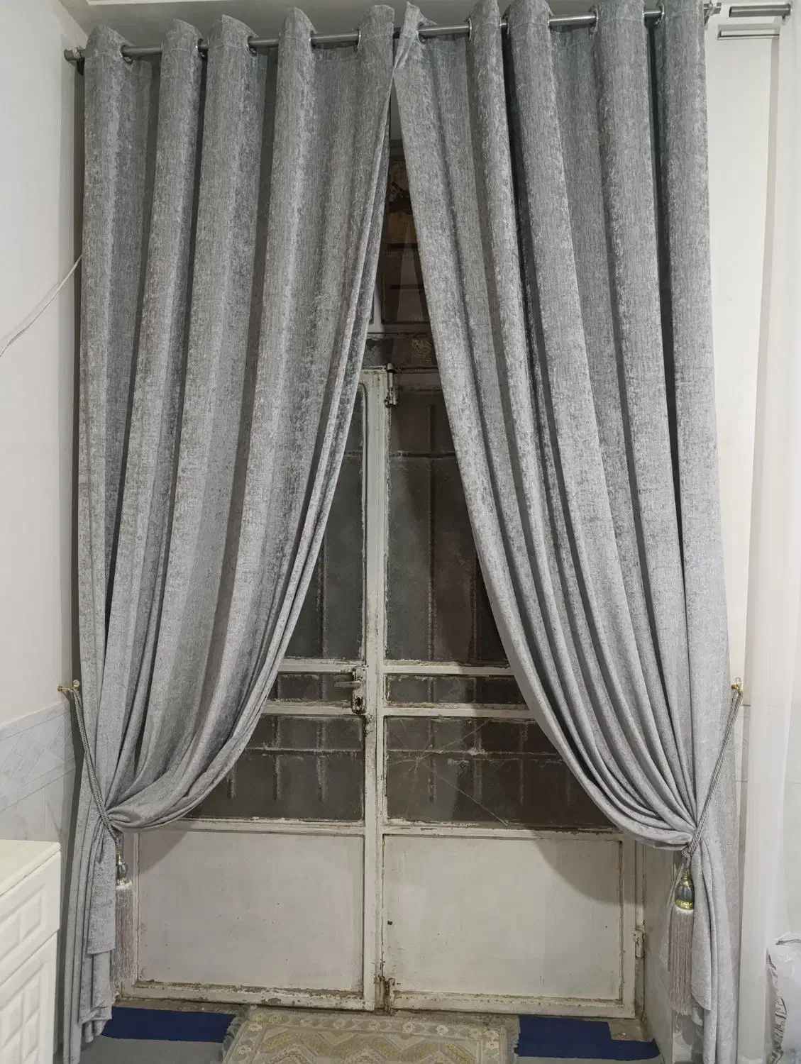 والن پرده پانچ طوسی|پرده، رانر، رومیزی|تربتحیدریه, بالا ولایت|دیوار