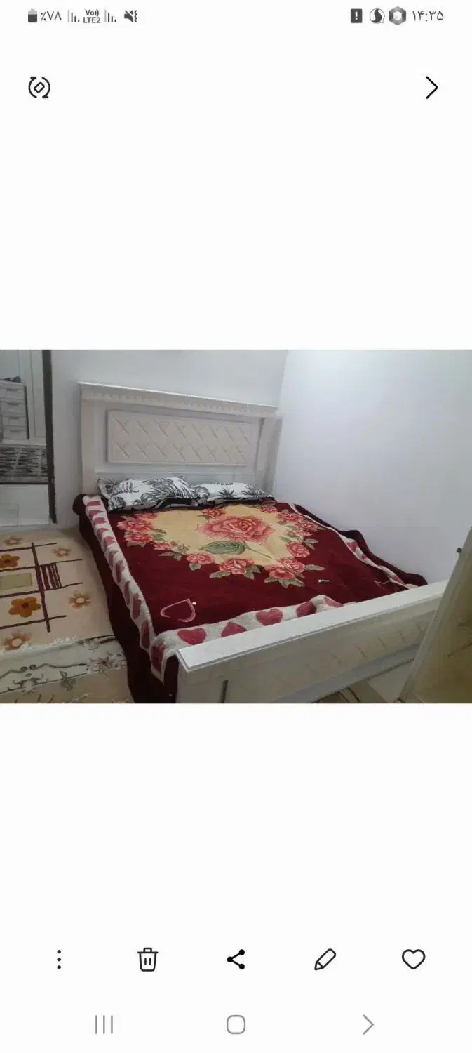 یک تخت دونفره سفید ملامینه کاملا سالم|تخت و سرویس خواب|مشهد, بهارستان|دیوار