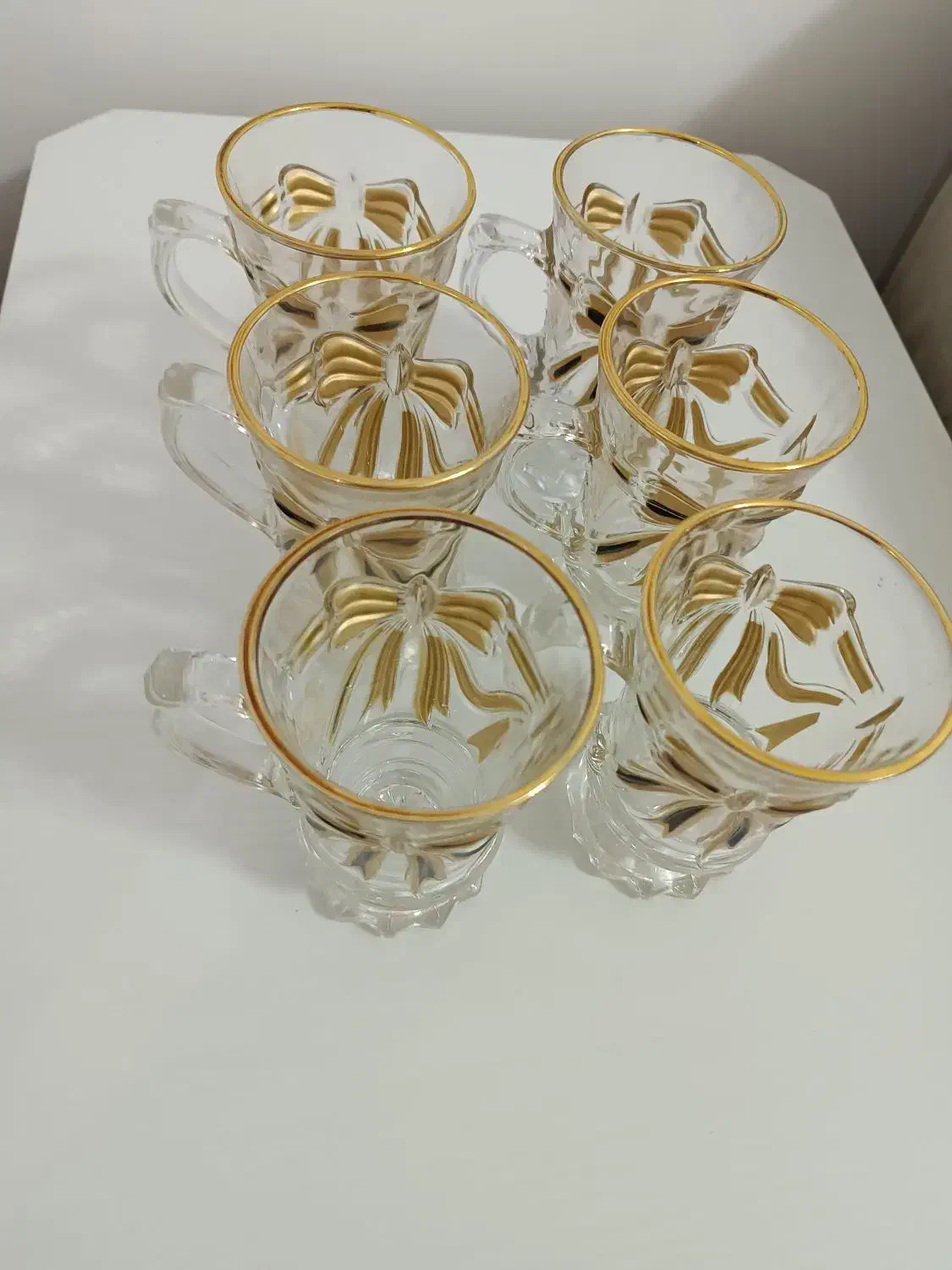 استکان ۶ تایی طلا کوب|ظروف سرو و پذیرایی|مهاباد (آذربایجان غربی), |دیوار