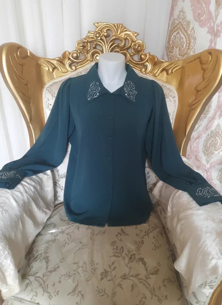 شومیز الیزه سبز مناسب یلدا فری سایز ۳۸ تا ۴۶|لباس|تربتحیدریه, باغ سلطانی|دیوار