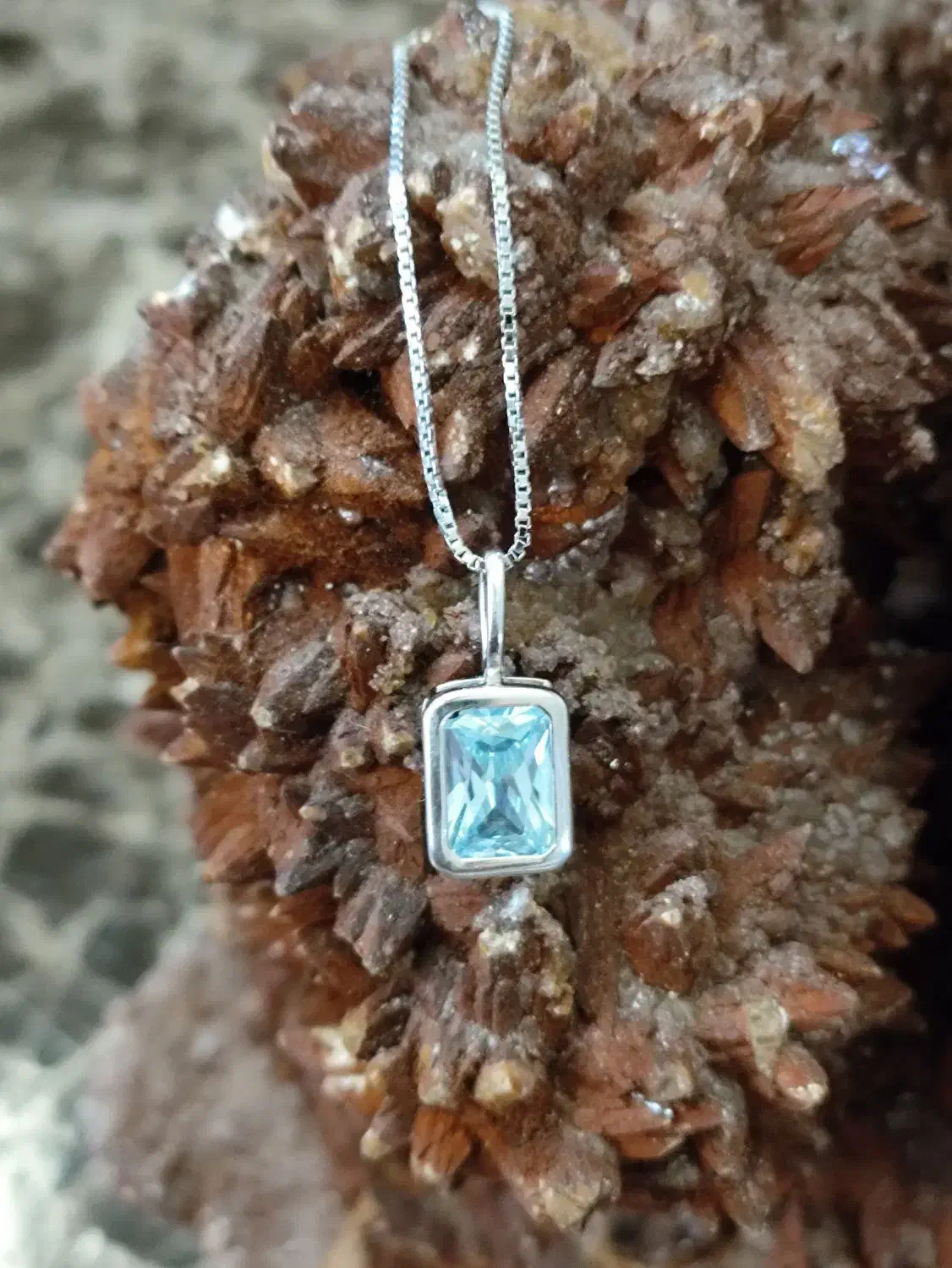 گردنی نقره وارداتی طرح توپاز|جواهرات|شیراز, شریفآباد|دیوار