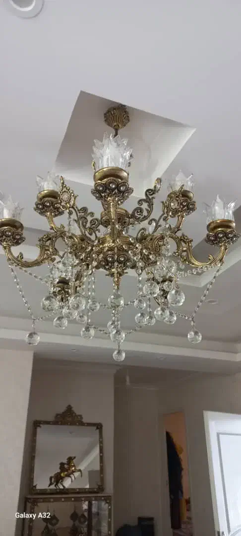 دوعدد لوستر برنز|لوستر و چراغ آویز|میاندوآب, |دیوار