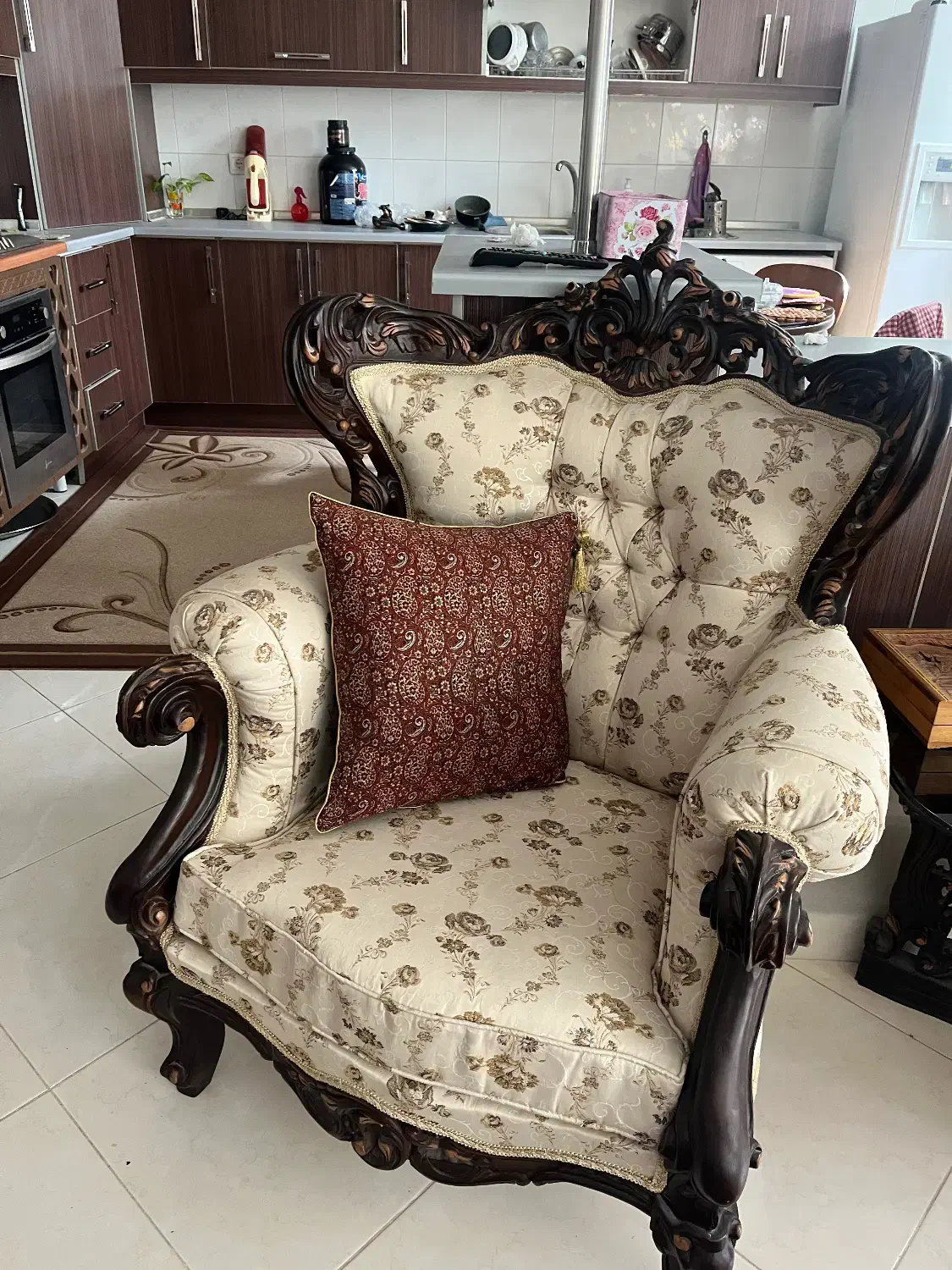 مبل استیل ۹نفره چوب گردو|مبلمان خانگی و میز عسلی|ابهر, |دیوار