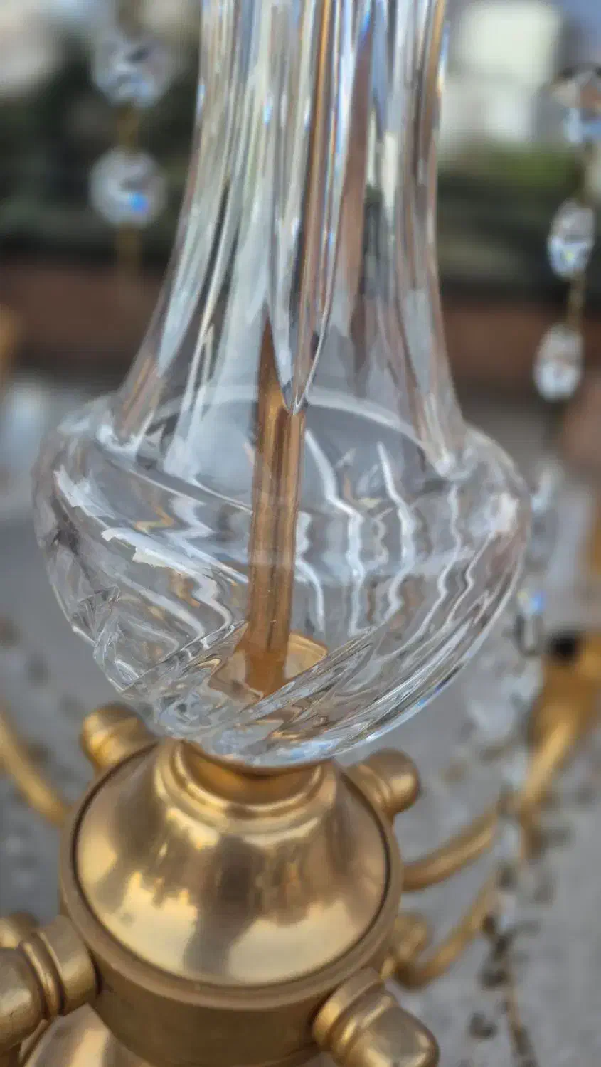 لوستر برونزی کریستال چک ۳ عدد|لوستر و چراغ آویز|تهران, محمودیه|دیوار