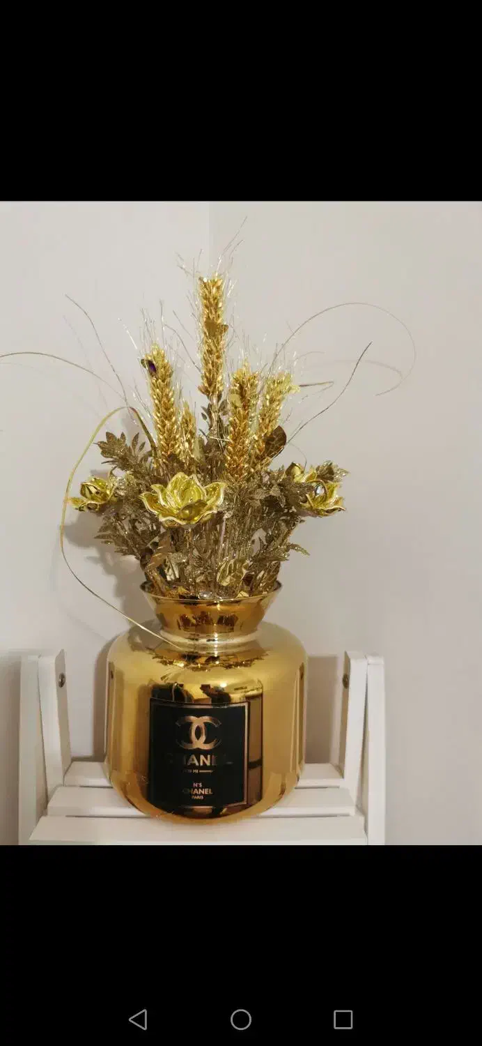 گل و گلدان طلایی|گل مصنوعی|خرم‌آباد, |دیوار