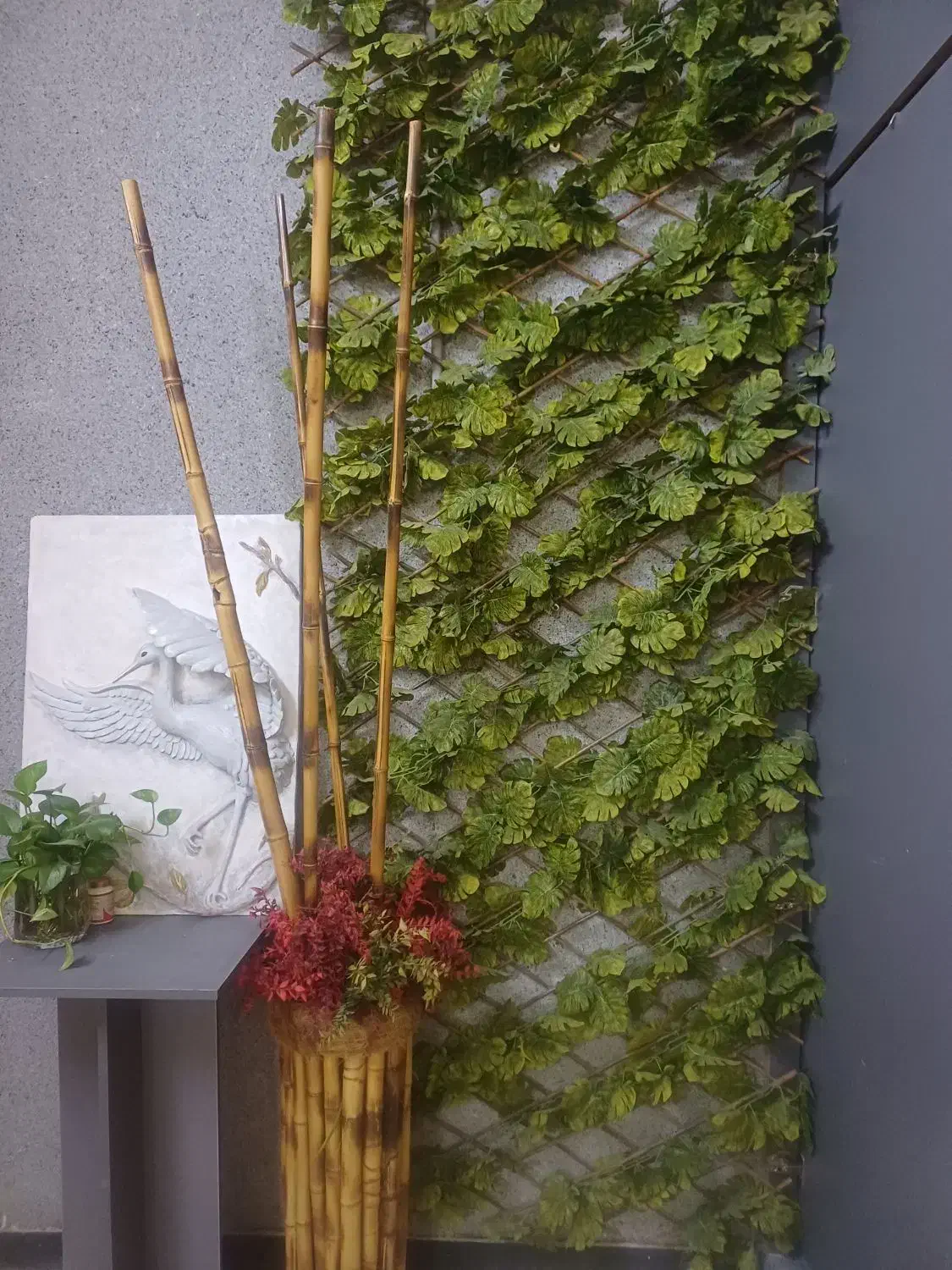 گرین وال،فنس چمنی،گرین وال آکاردئون چوبی برگ انجیر|گل مصنوعی|تهران, تهرانپارس غربی|دیوار