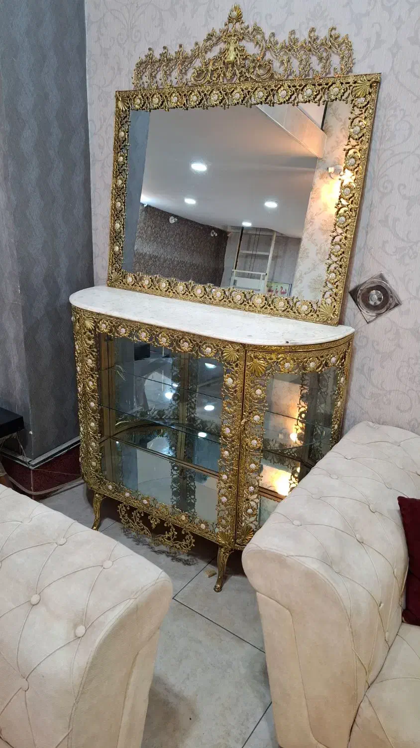 آیینه کنسول  برنز شرکتی اصلی نو به صورت چک و نغد|بوفه، ویترین، کنسول|مراغه, |دیوار