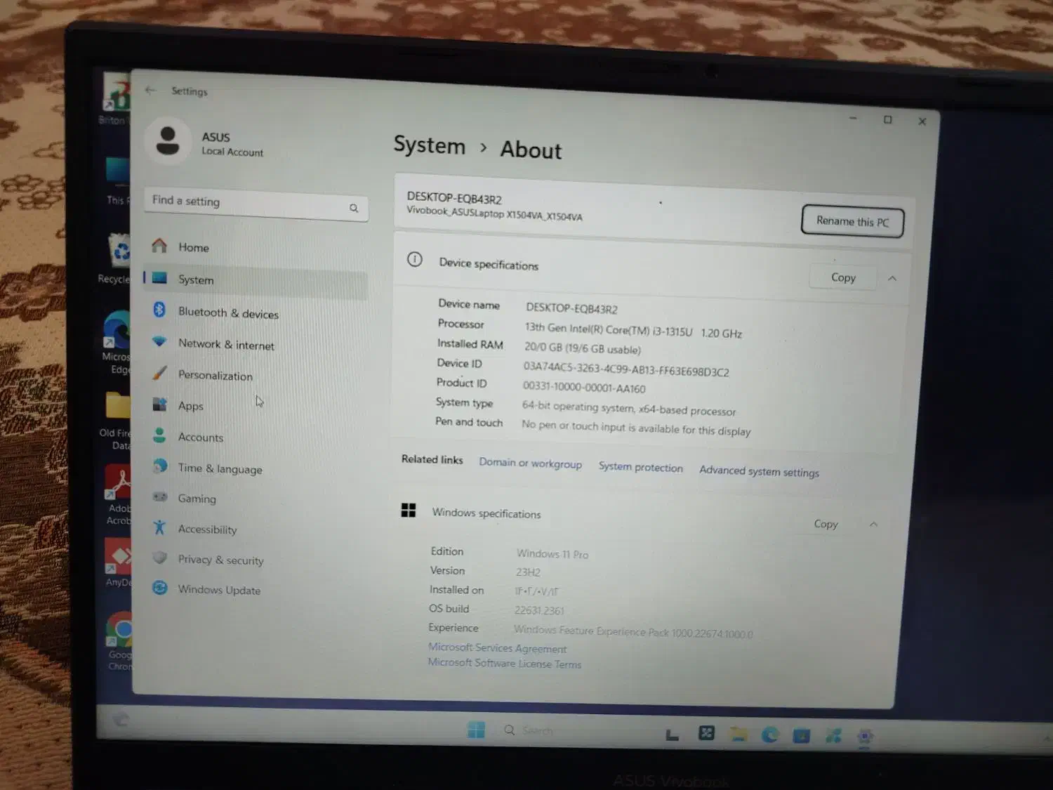 لب تاب asus 1504va|رایانه همراه|مشهد, فارغ التحصیلان|دیوار