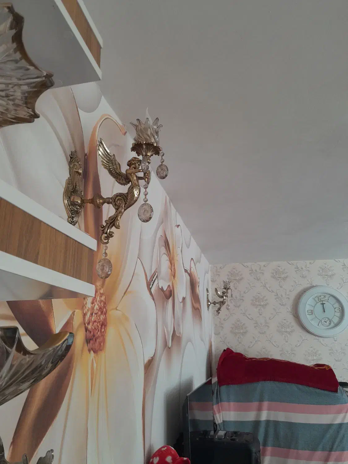 چراغ شب برنز در حد نو|چراغ خواب و آباژور|تبریز, |دیوار