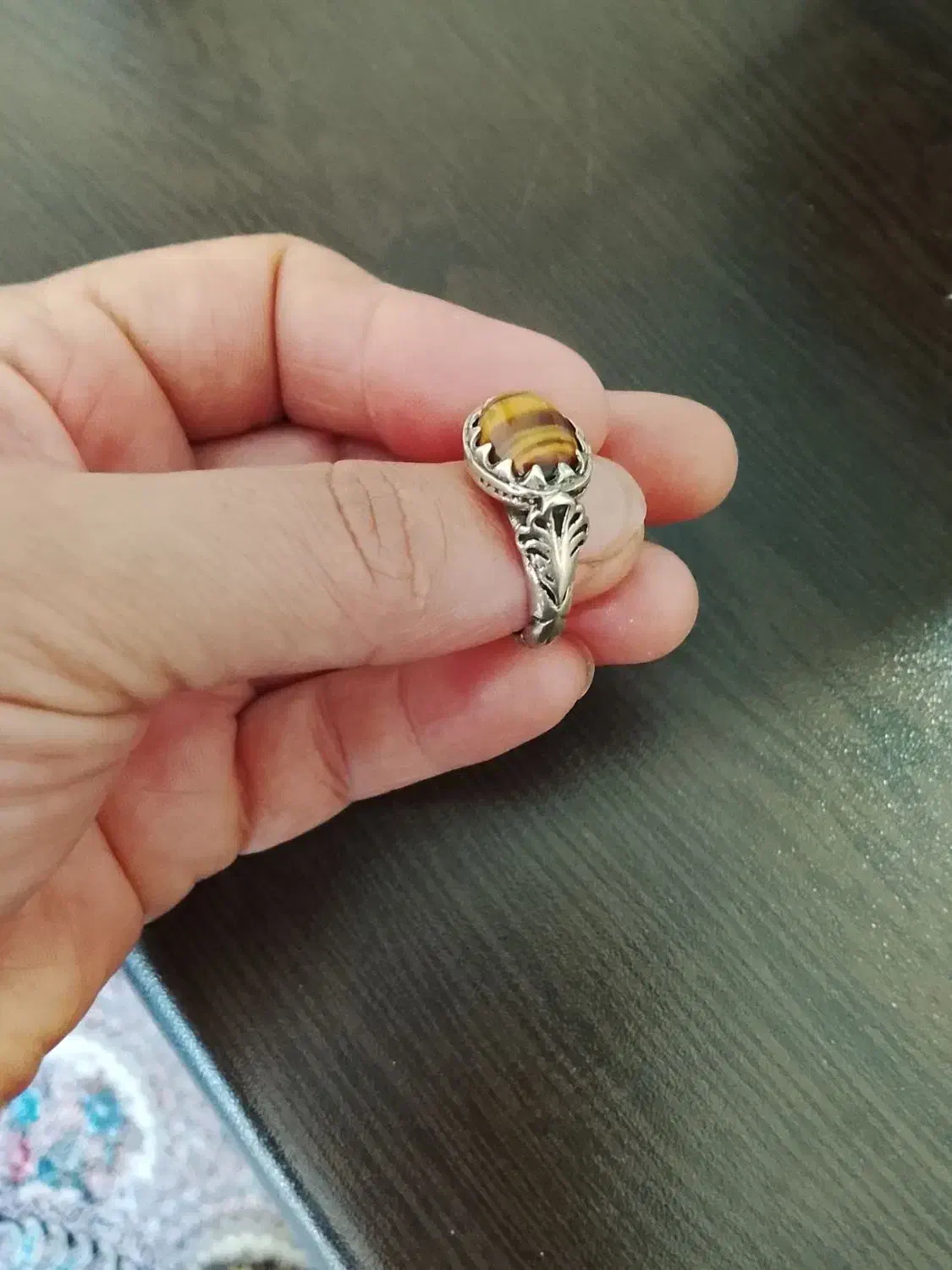 انگشتر نقره اش کمه نگین چشم ببری قیمت 600000|بدلیجات|زنجان, |دیوار