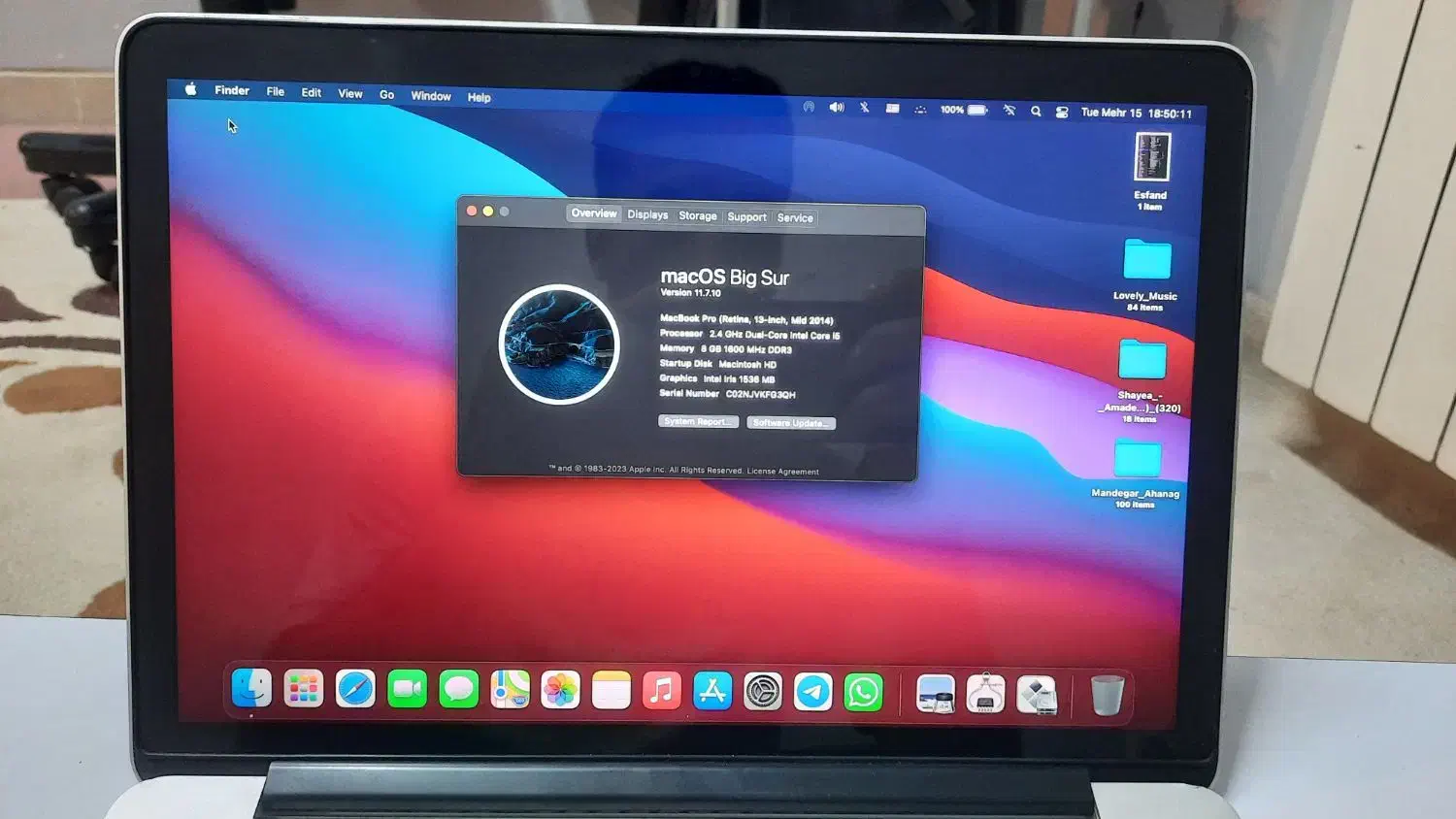 Macbook Pro تمیز و سالم|رایانه همراه|شیراز, ارم|دیوار