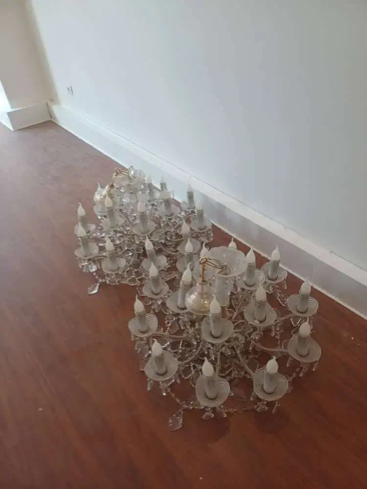 لوستر کریستال کلاسیک 14 شاخه با آویز (یک جفت)|لوستر و چراغ آویز|تبریز, |دیوار