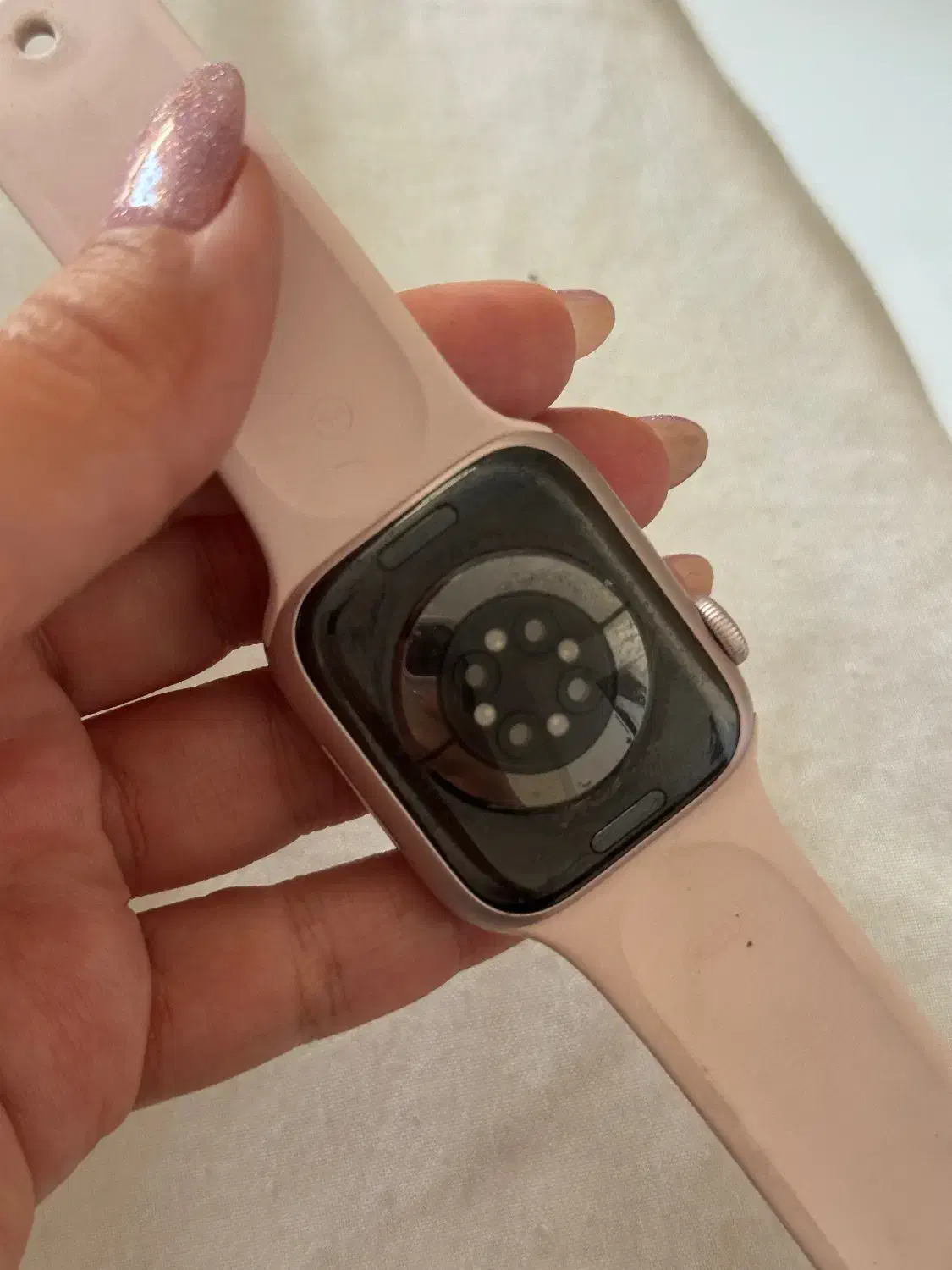 اپل واچ سری ۹ سایز ۴۱ با باکس و بند سیلیکونی صورتی|لوازم جانبی موبایل و تبلت|تهران, عباسآباد|دیوار