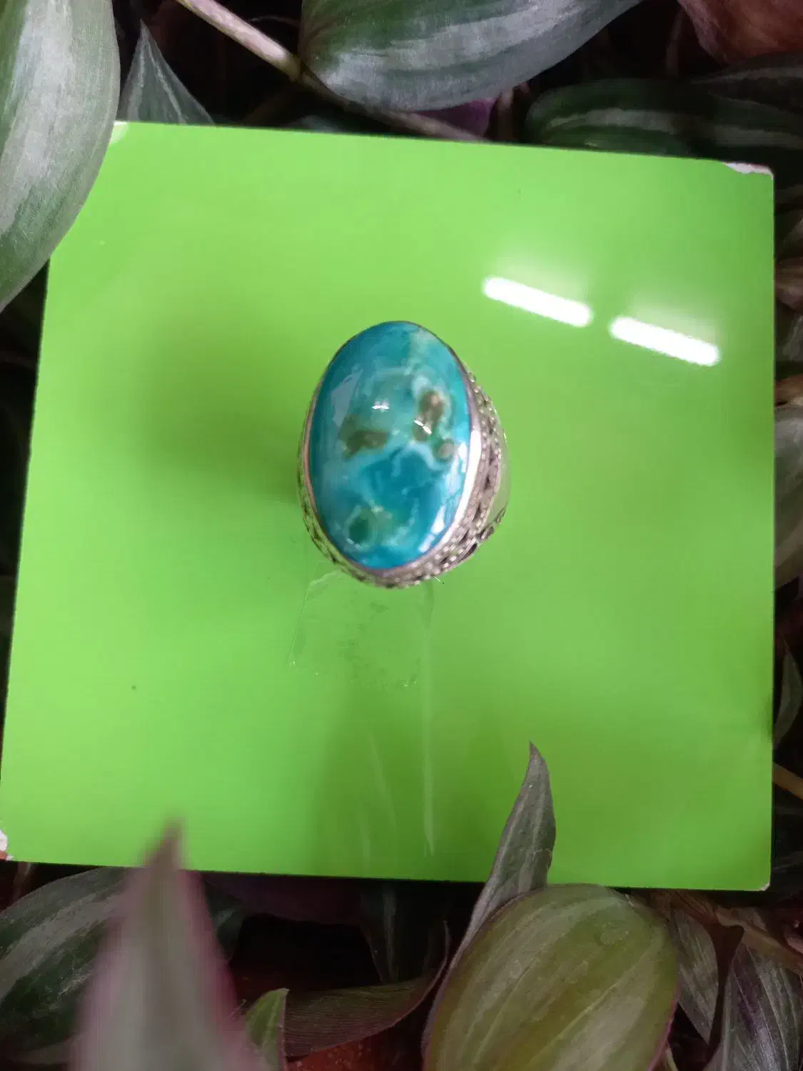 انگشترفیروزه اصل نیشابوروعقیق سرخ طوقداریمنی|جواهرات|اردبیل, |دیوار