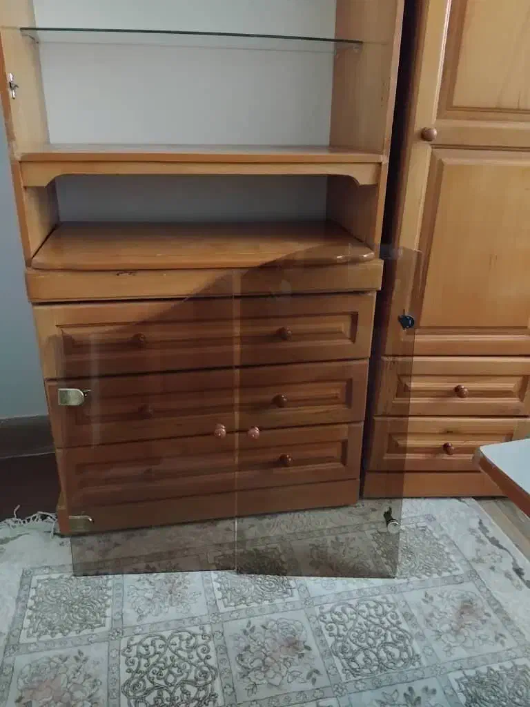 سرویس خواب نوجوان چوب راش|تخت و سرویس خواب|دامغان, |دیوار