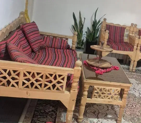 مبل سنتی کامل چوب ۵نفره|مبلمان خانگی و میز عسلی|محمدشهر, ولدآباد|دیوار