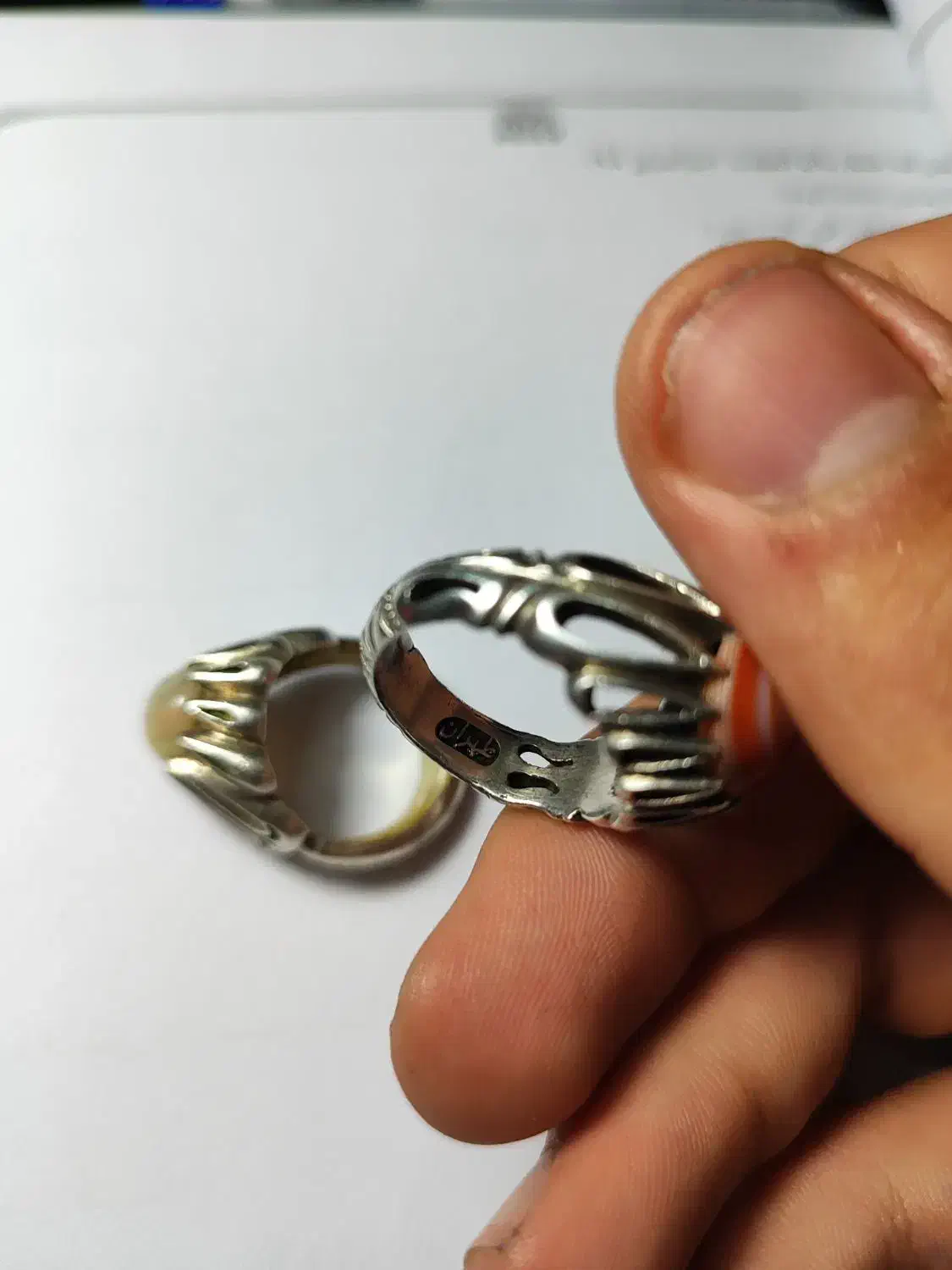 ۲ عدد انگشتر اپال و باباغوری|جواهرات|کرمانشاه, |دیوار