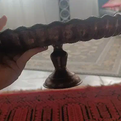 شیرینی خوری مسی دو طبقه ،شیرینی خوری پایه دار مسی|ظروف سرو و پذیرایی|خرمآباد, |دیوار