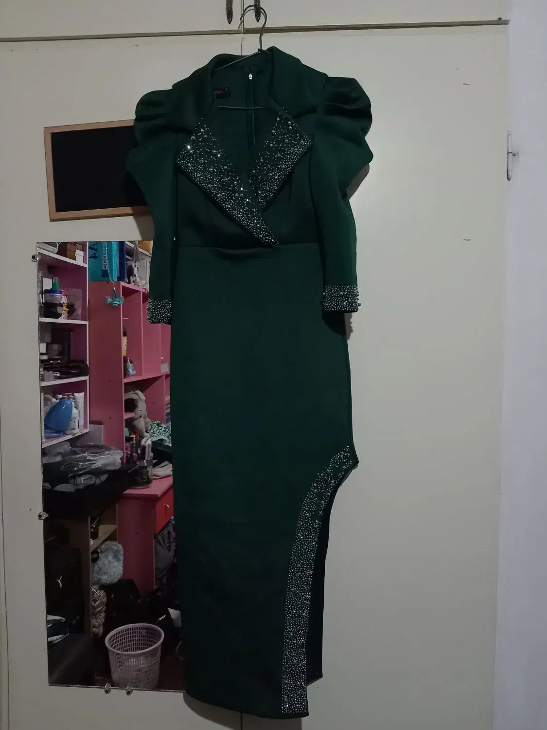 لباس مجلسی نگین دار زمردی|لباس|فردیس, شهرک ناز|دیوار