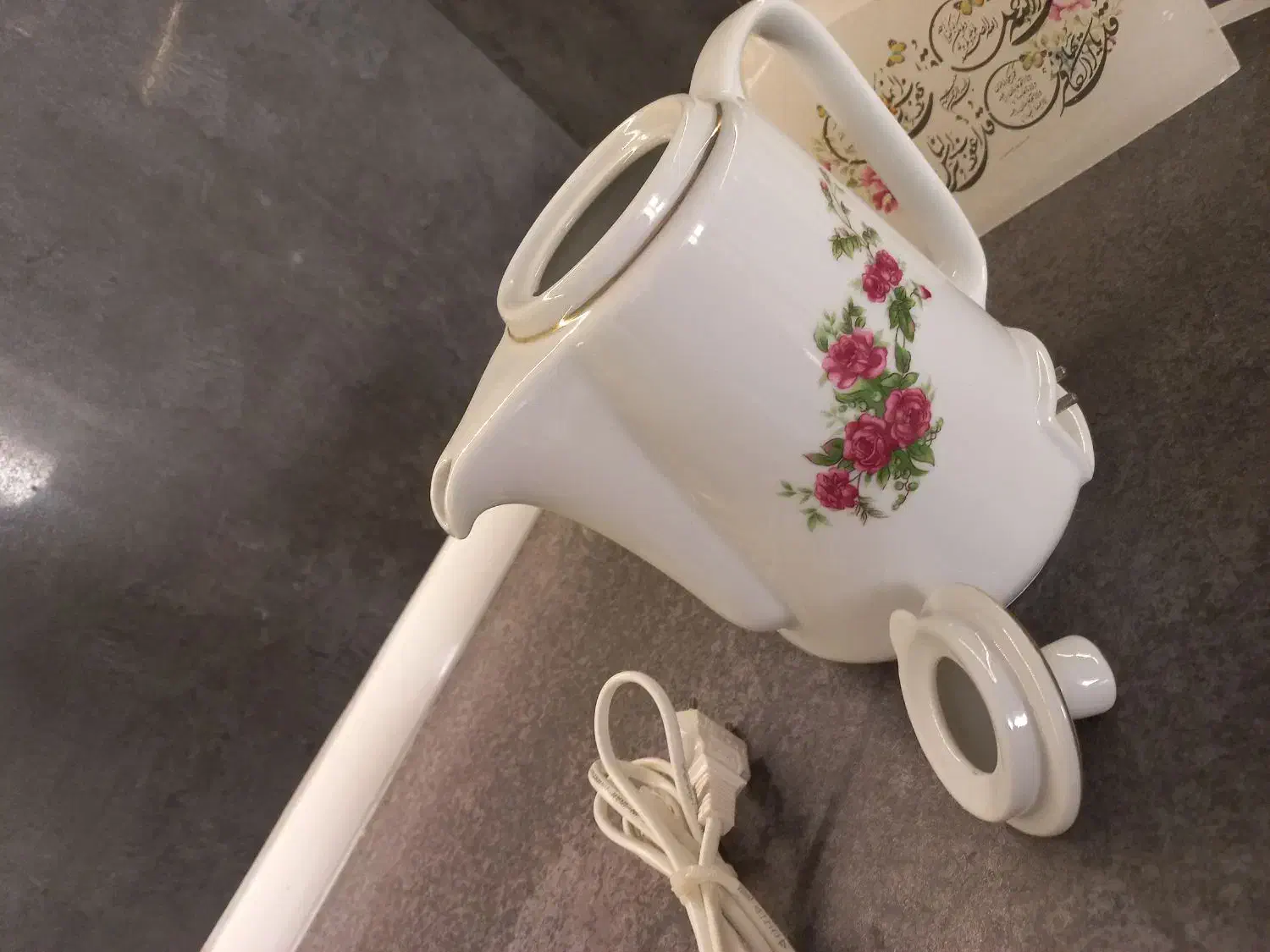 پک ۳ تایی چایی دون قوری چینی کوچک و کتری چینی برقی|قوری، کتری، قهوه‌ساز دستی|بروجن, |دیوار