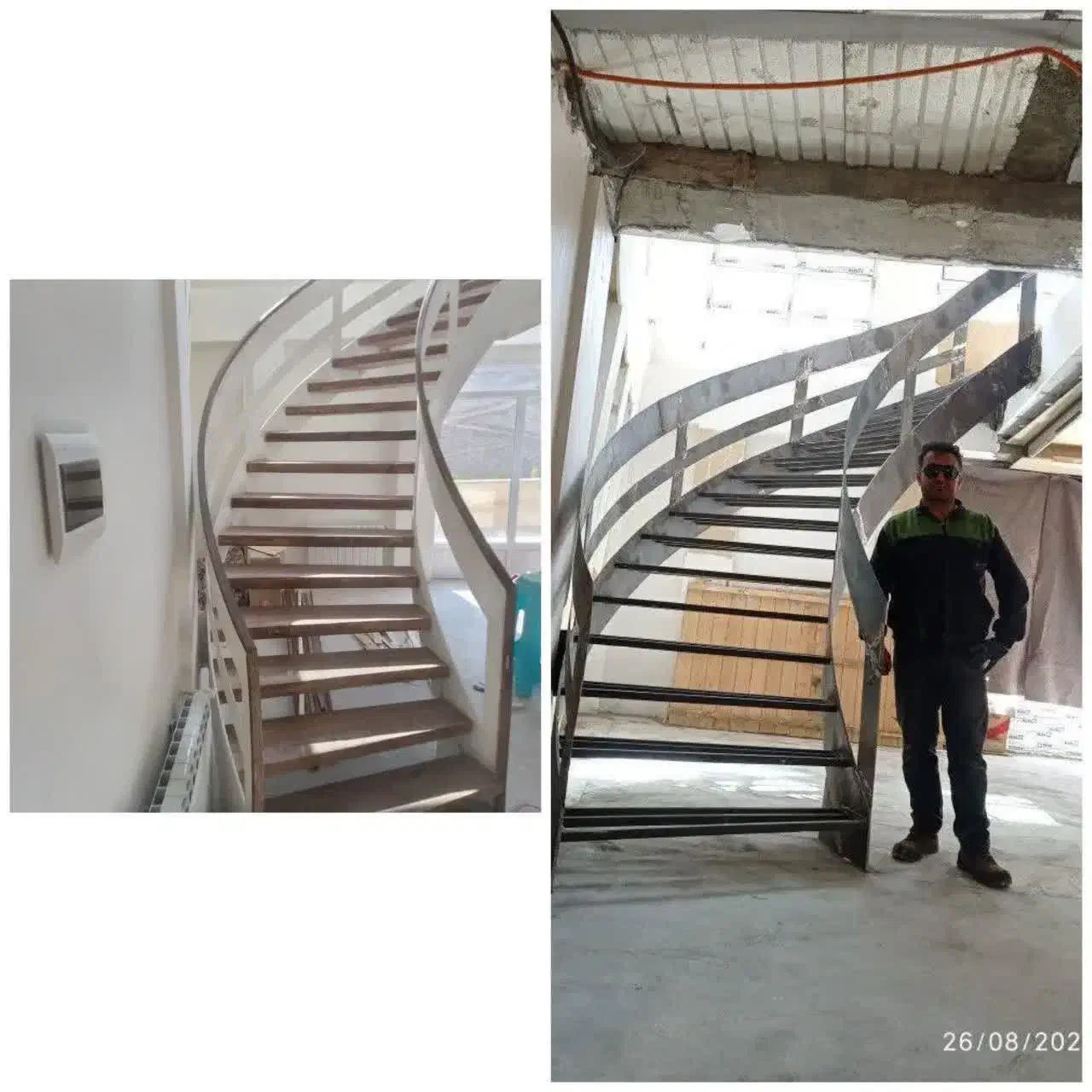 پله گرد فلزی پله پیچ پله معلق پله باکس پله صاف|خدمات پیشه و مهارت|هشتگرد, طاووسیه|دیوار