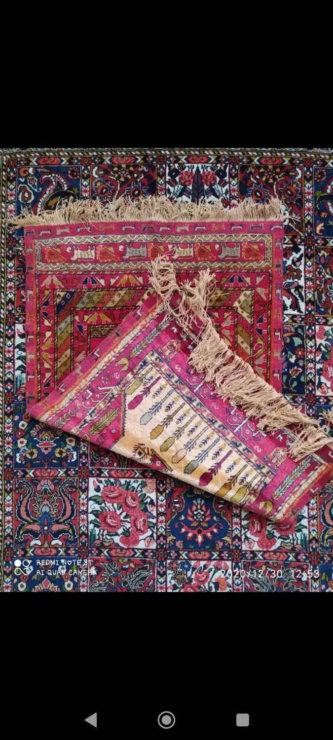 فرش دو رو تمام ابریشم قدمت بالای 80سال|فرش|اصفهان, وحید|دیوار
