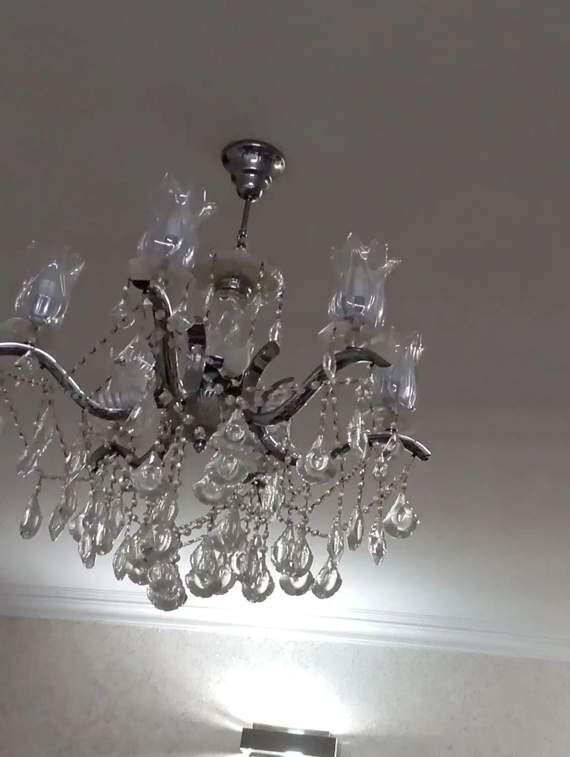 لوستر کریستال ۶ شاخه|لوستر و چراغ آویز|کرج, شهرک صدف|دیوار