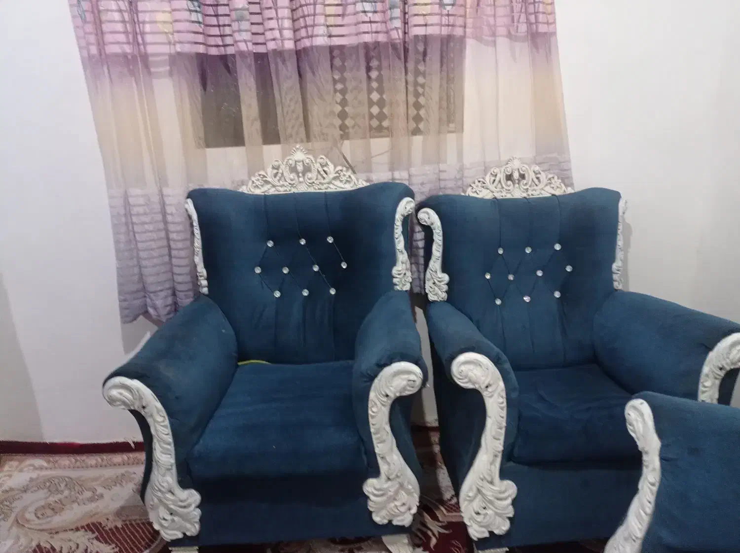 مبل رنگ آبی|مبلمان خانگی و میز عسلی|بوئین زهرا, |دیوار
