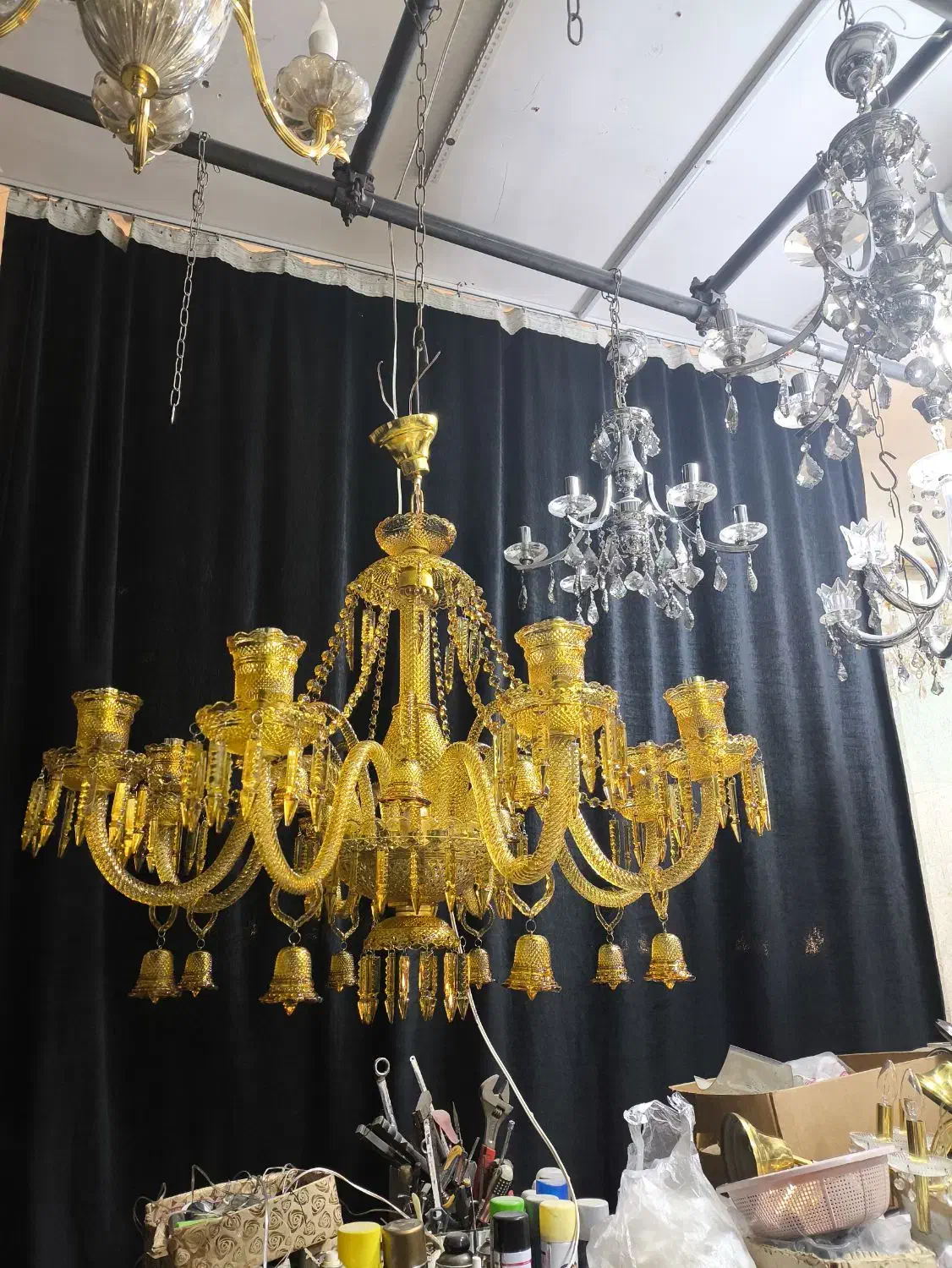 لوستر باکارات ۸شاخه نباتی رنگ|لوستر و چراغ آویز|اصفهان, بیدآباد|دیوار