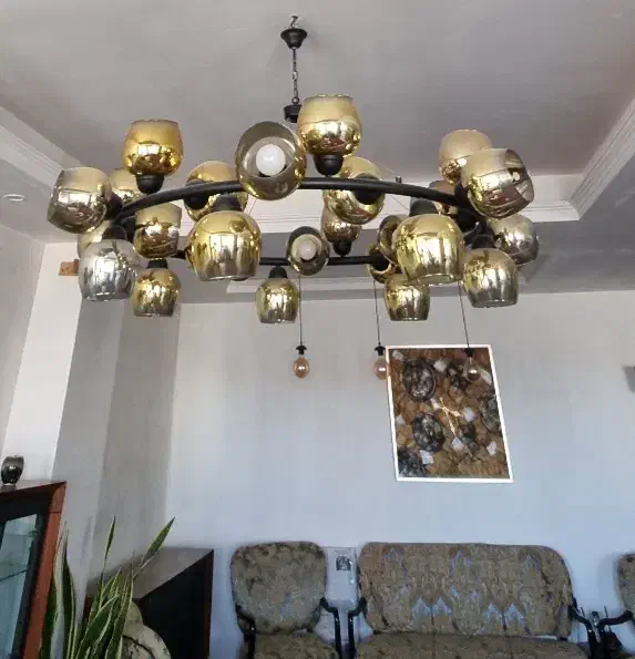 لوستر مولکولی 27 حبابه بزرگ|لوستر و چراغ آویز|اسلامشهر, شهرک قائمیه|دیوار