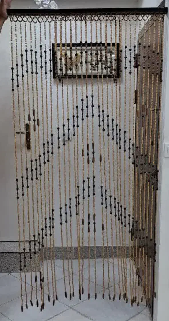 پرده ریسه ای کشویی با مهره چوبی|پرده، رانر، رومیزی|مشهد, هنرور|دیوار