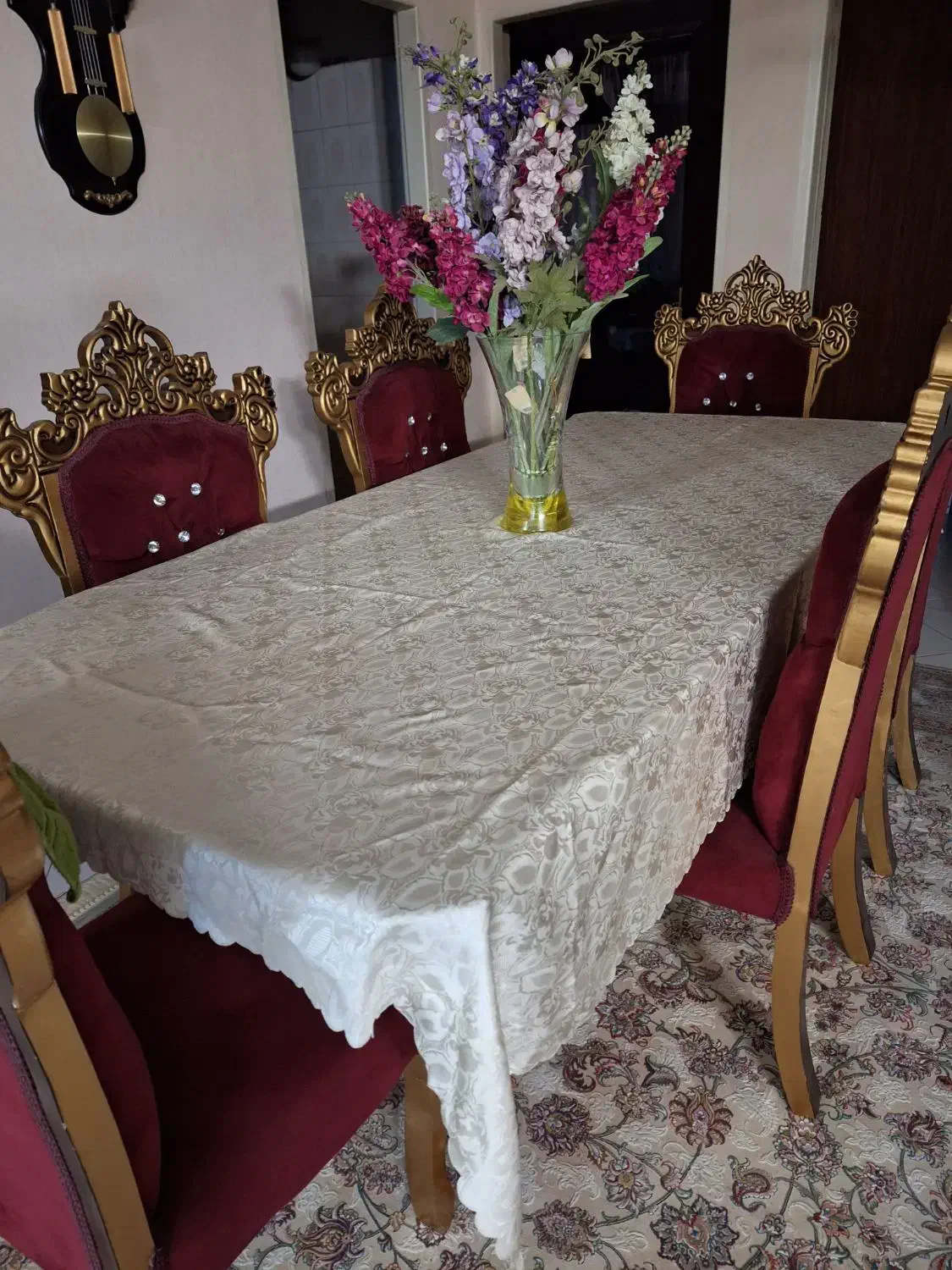 میزناهارخوری ۸نفره پارچه مخمل|میز و صندلی غذاخوری|تهران, خواجه نصیر طوسی|دیوار