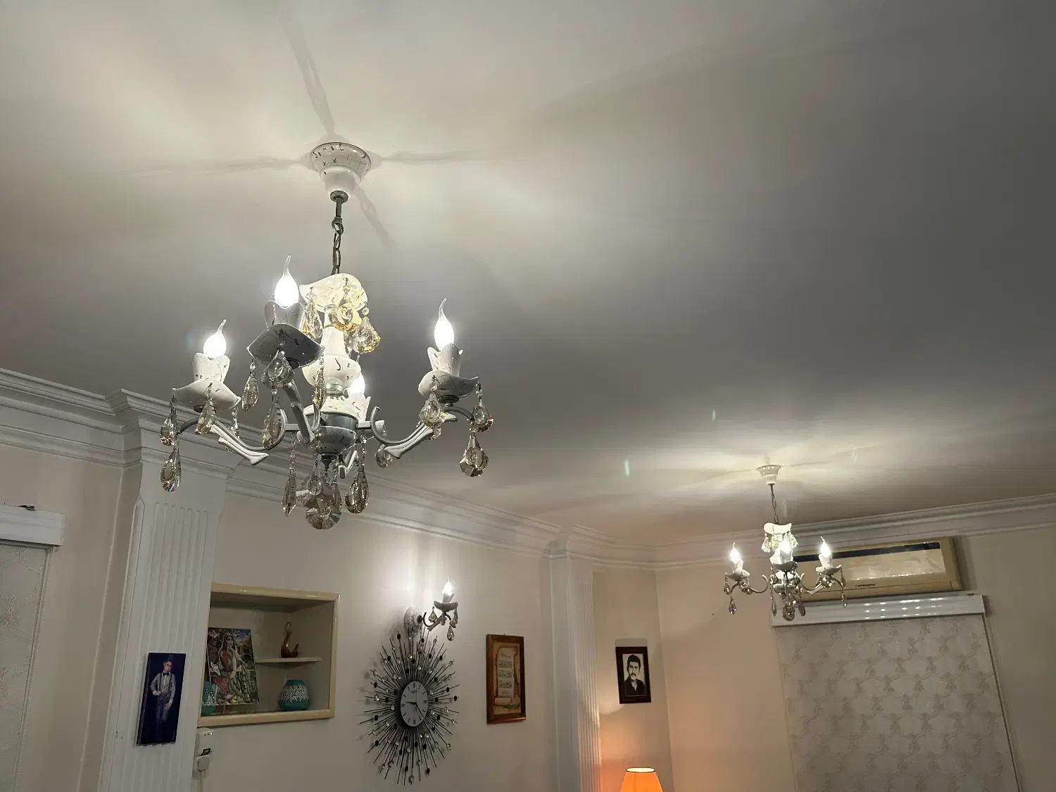 لوستر چینی و کریستال|لوستر و چراغ آویز|رشت, نیکمرام|دیوار